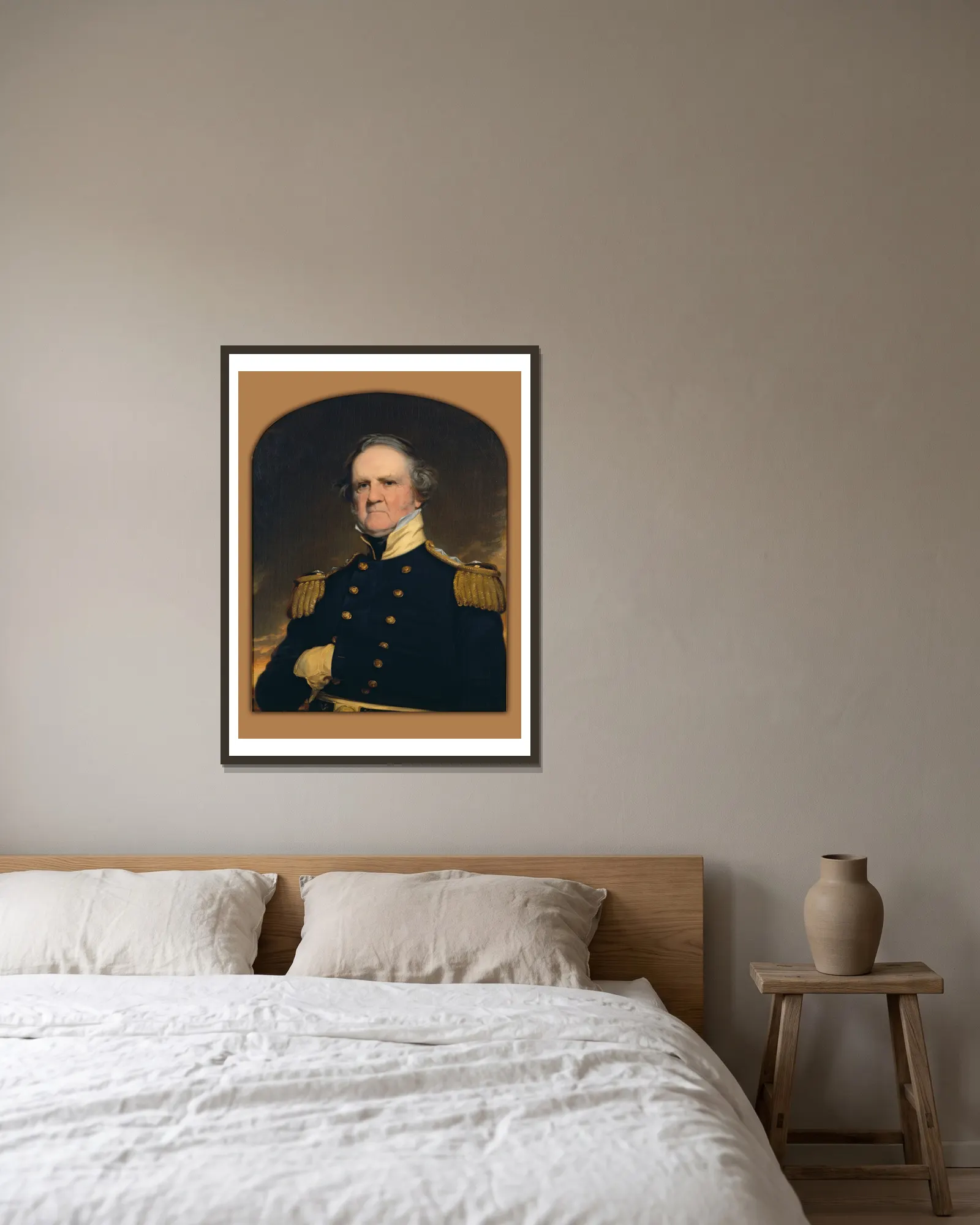 Winfield Scott av Robert Walter Weir inramad på en vägg