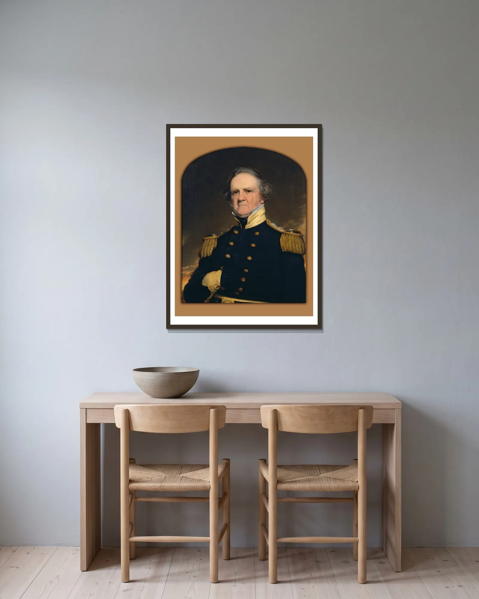 Winfield Scott av Robert Walter Weir inramad på en vägg