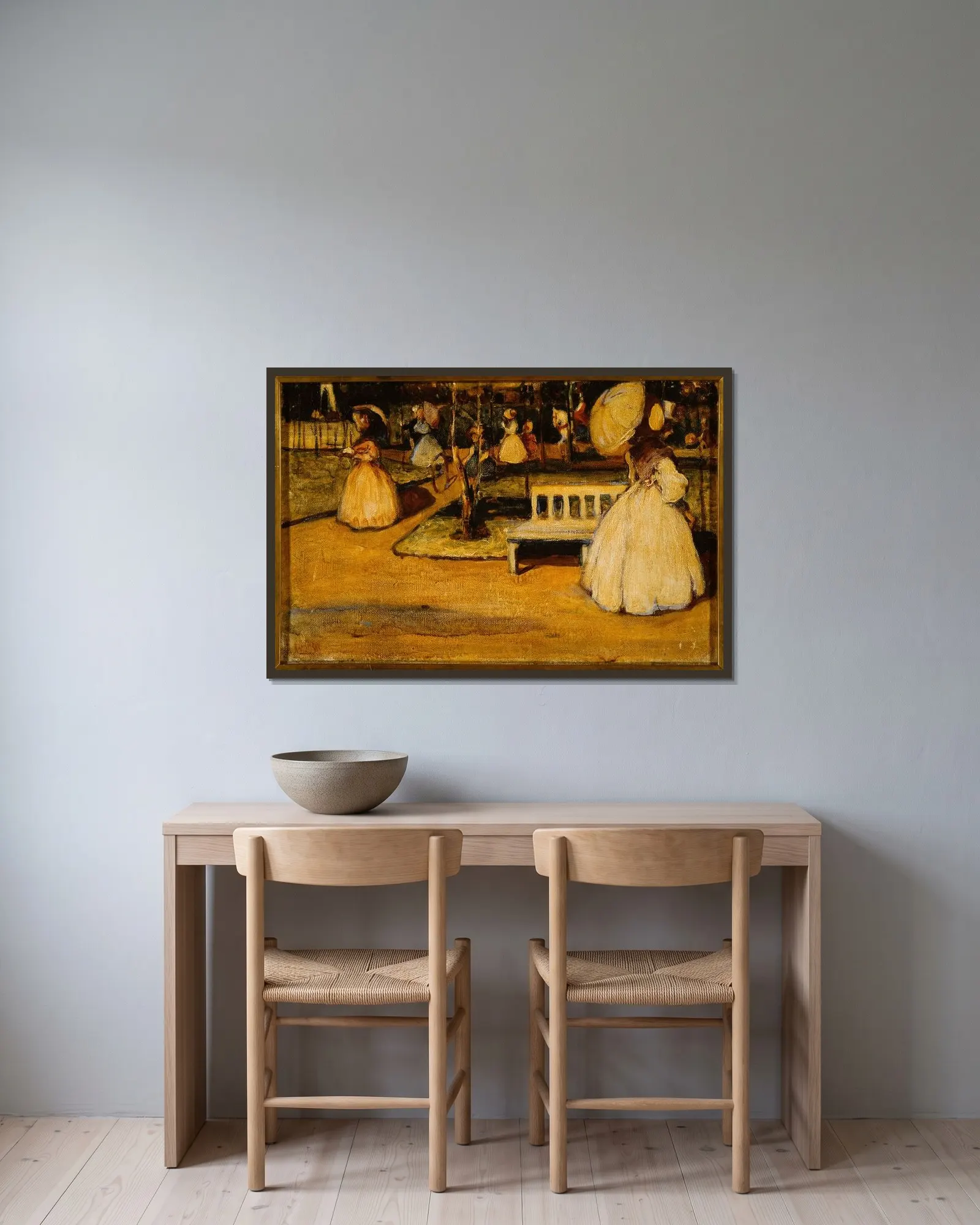 Clear Air av Wassily Kandinsky inramad på en vägg