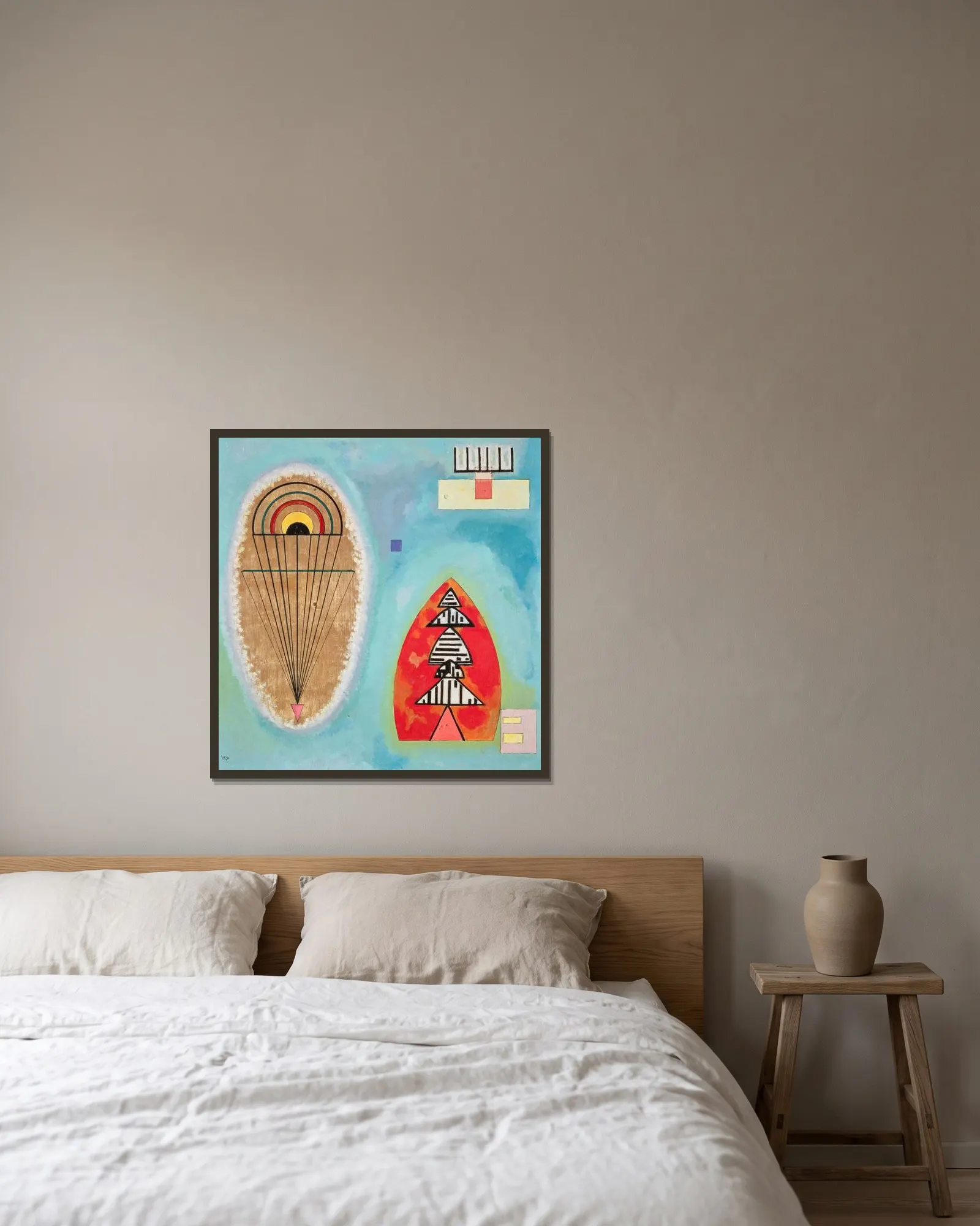 Cold av Wassily Kandinsky inramad på en vägg
