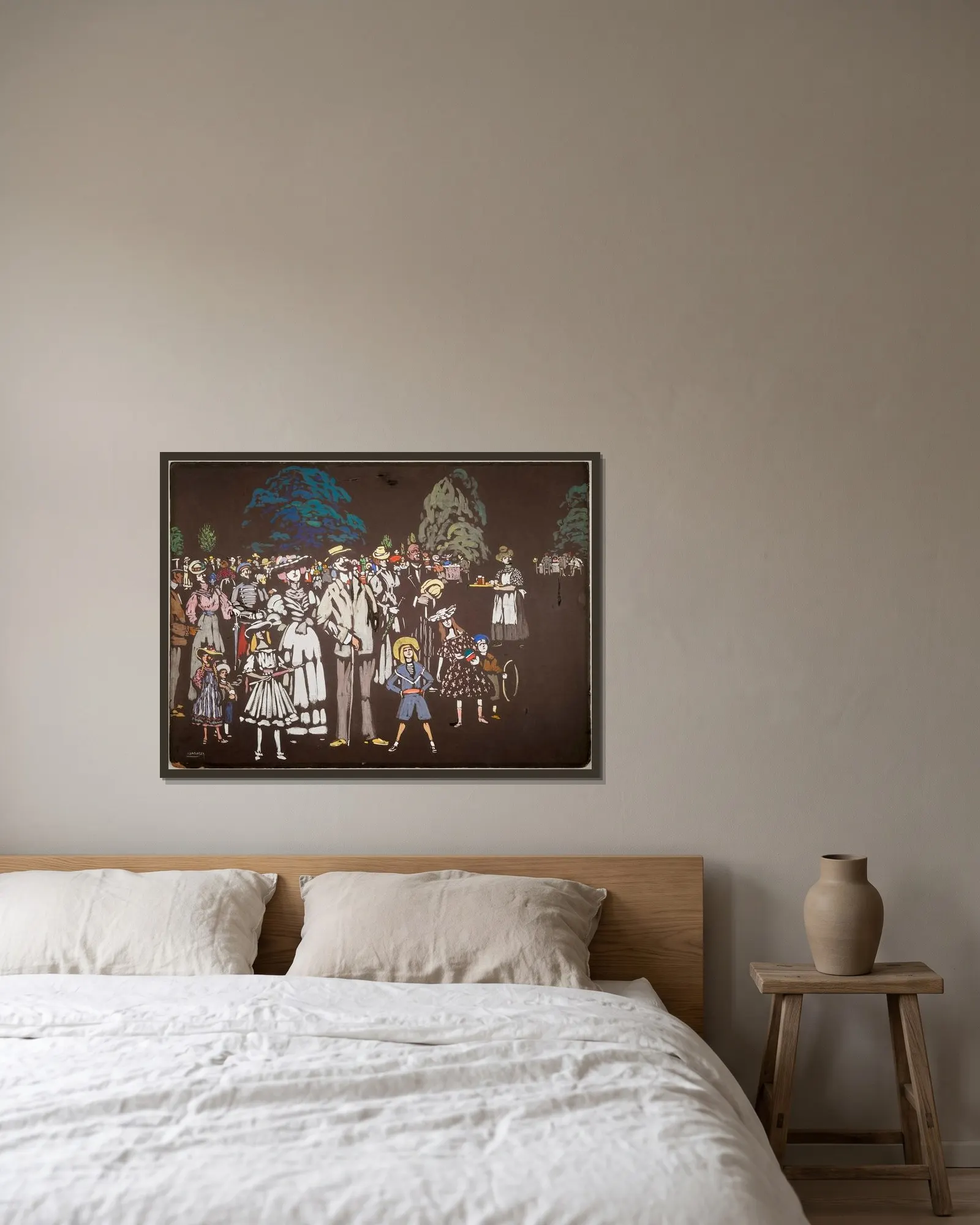 Die Zuschauer av Wassily Kandinsky inramad på en vägg