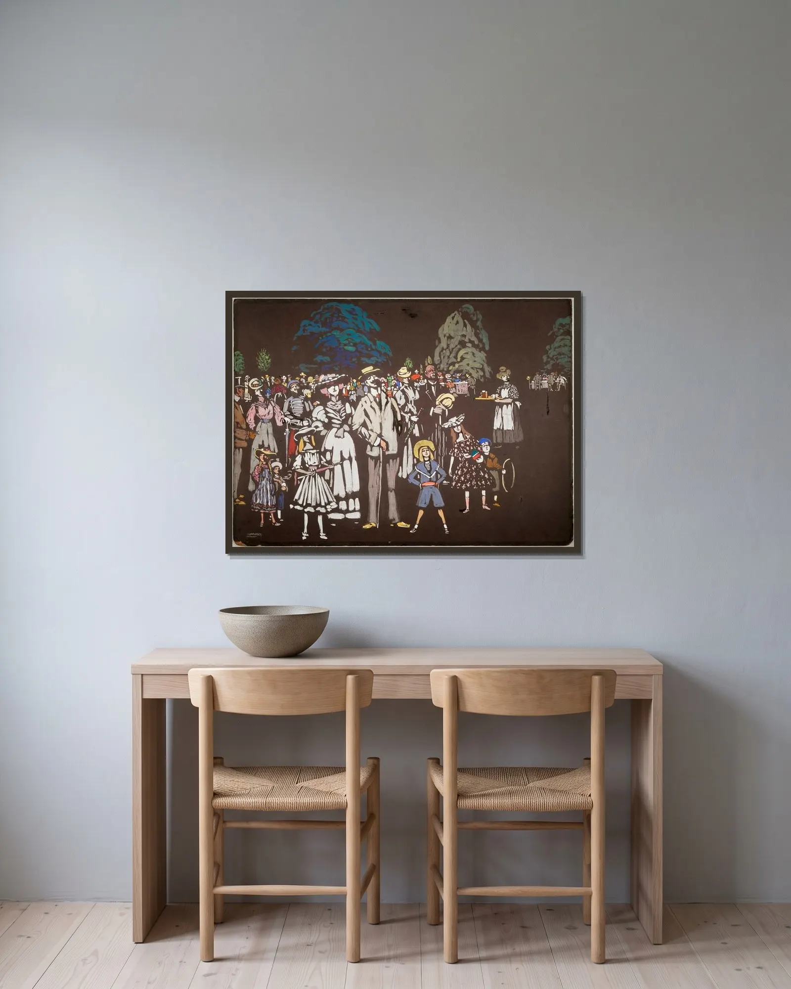 Die Zuschauer av Wassily Kandinsky inramad på en vägg