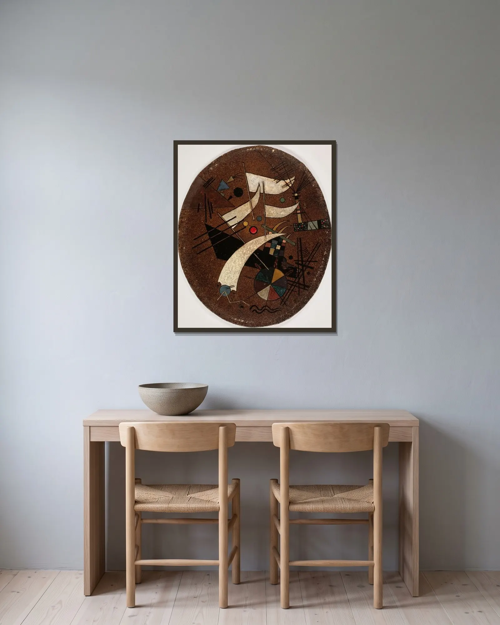 Easter Egg av Wassily Kandinsky inramad på en vägg