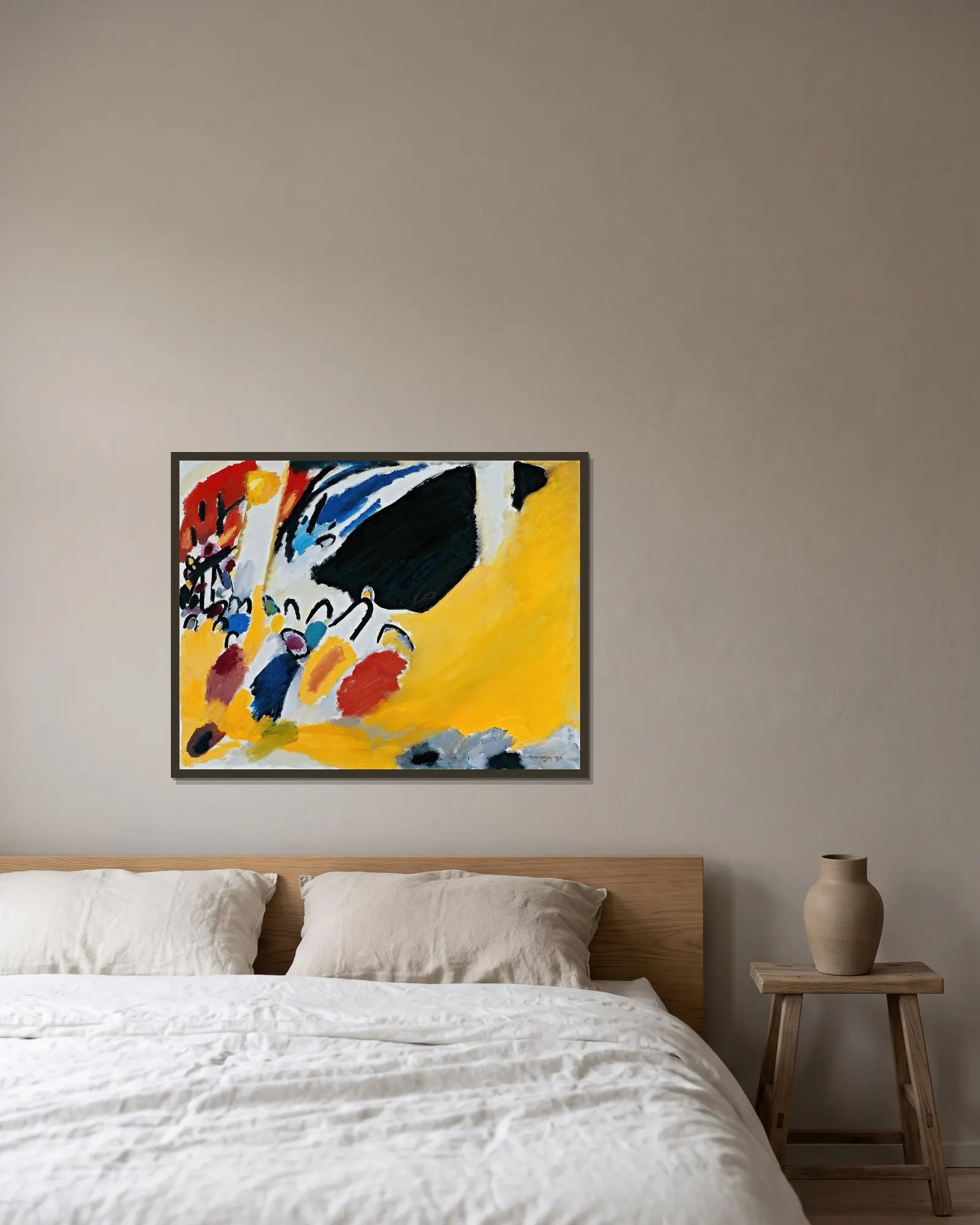 Impression III (concert) av Wassily Kandinsky inramad på en vägg