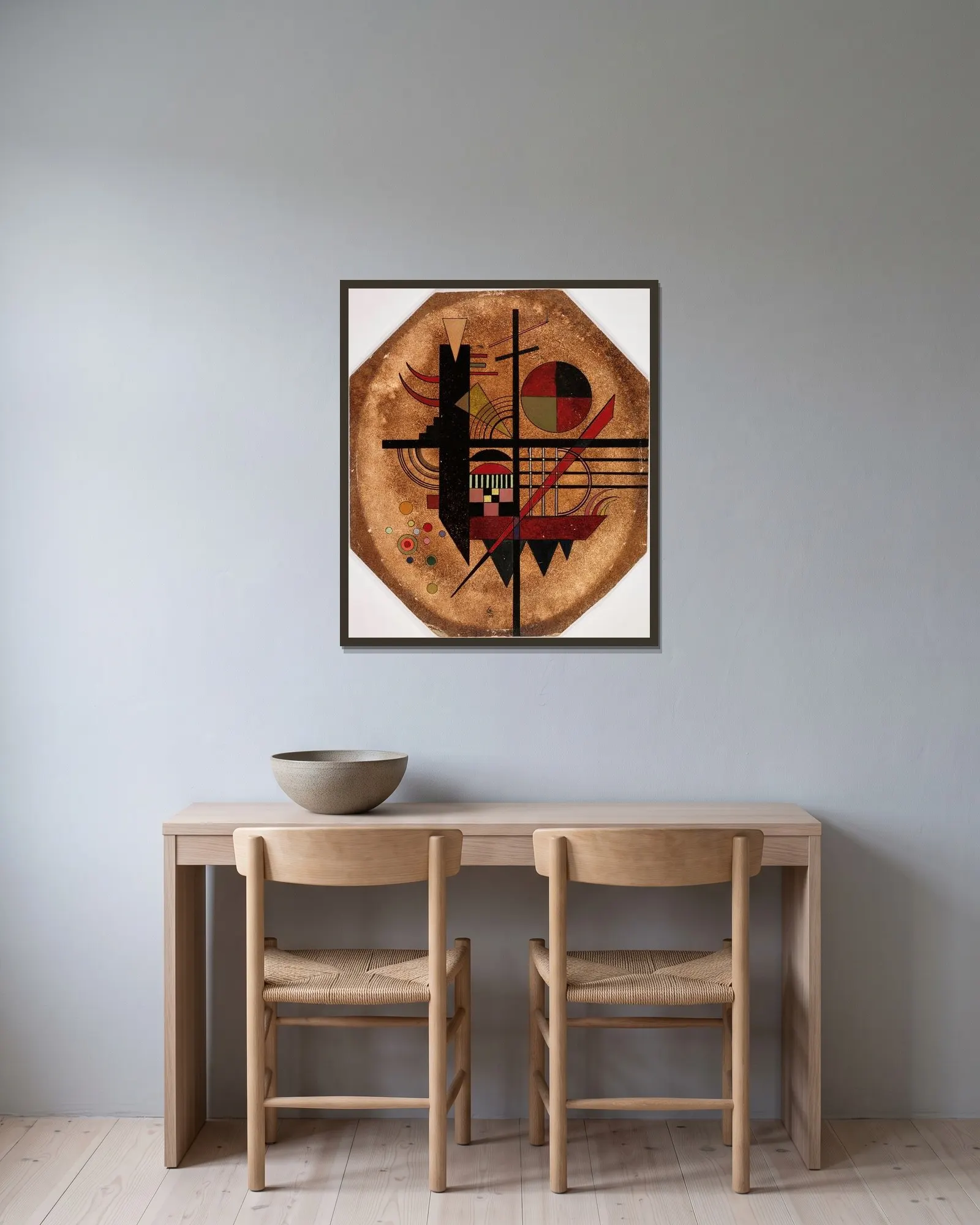 Intime Mitteilung av Wassily Kandinsky inramad på en vägg