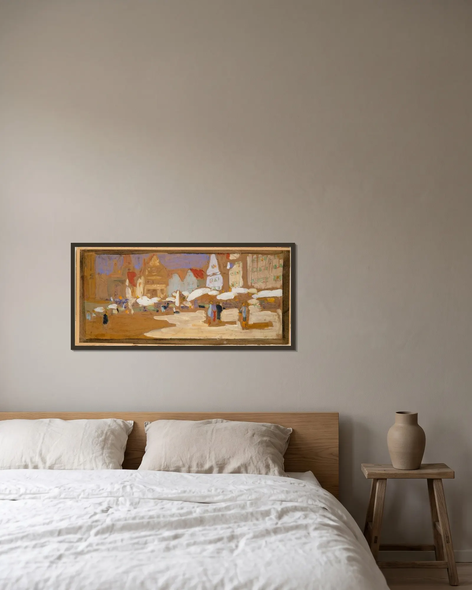 Marktplatz av Wassily Kandinsky inramad på en vägg
