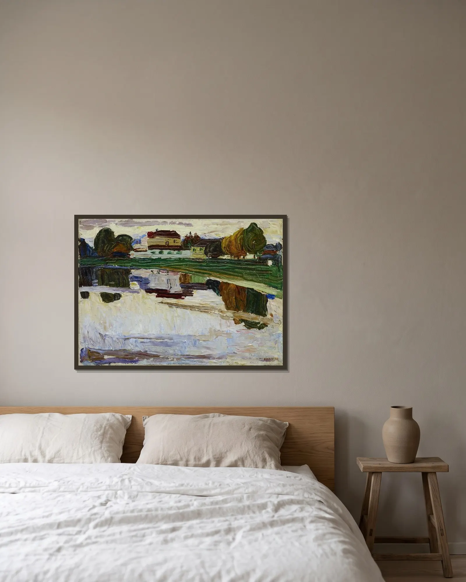 Nymphenburg av Wassily Kandinsky inramad på en vägg