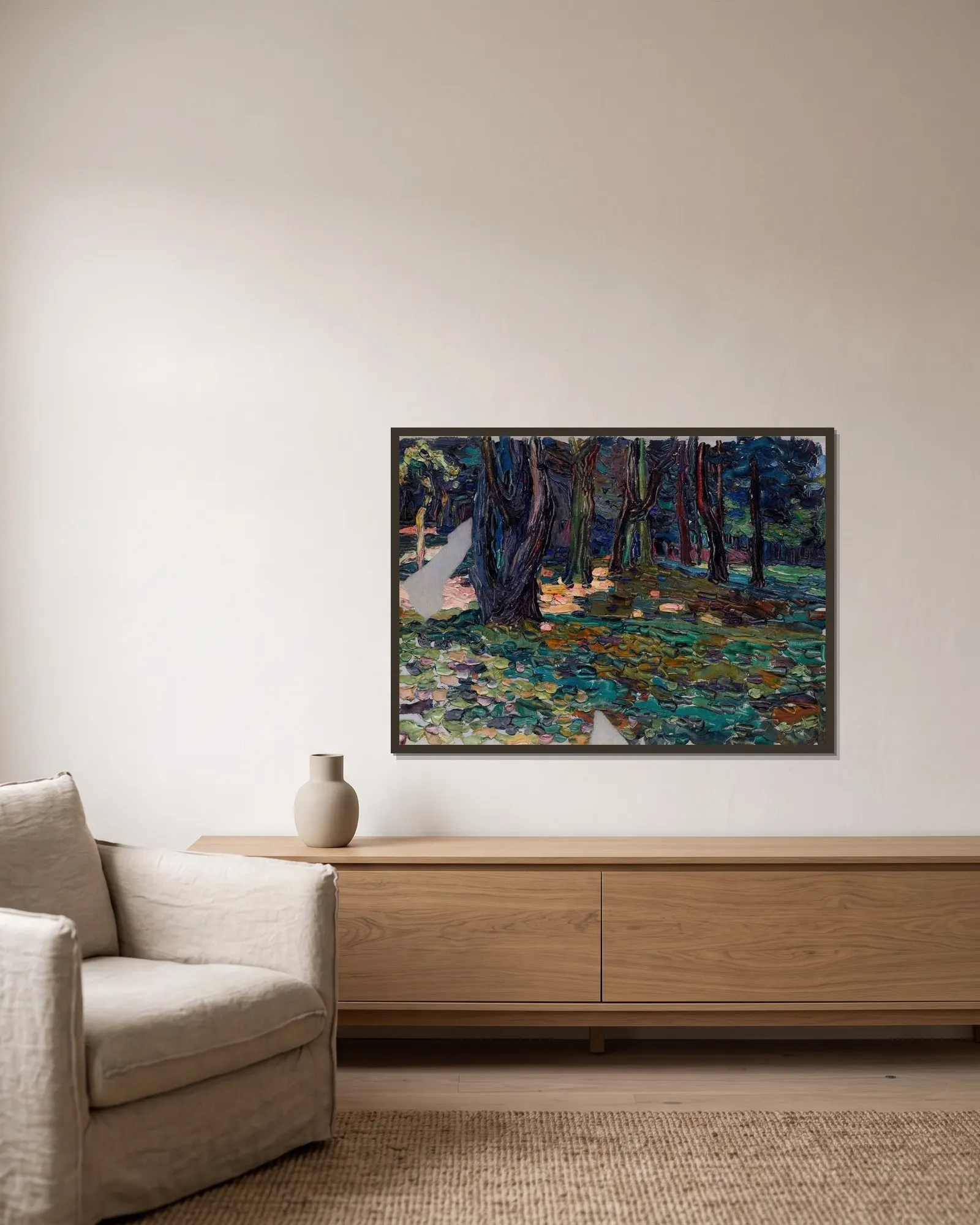 Parc de Saint-Cloud av Wassily Kandinsky inramad på en vägg
