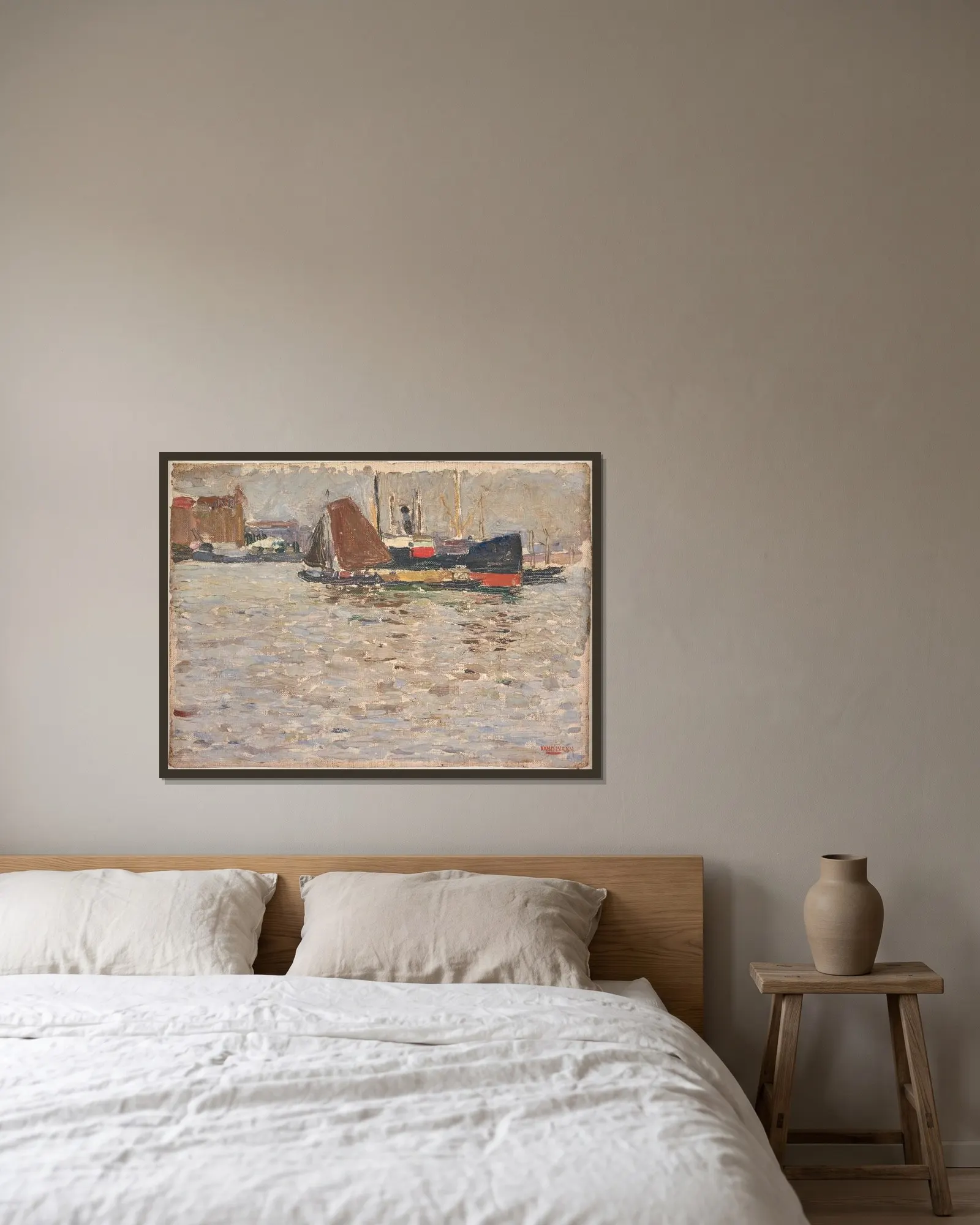 Rotterdam av Wassily Kandinsky inramad på en vägg