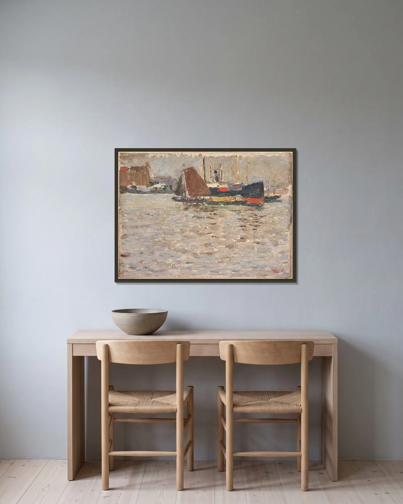 Rotterdam av Wassily Kandinsky inramad på en vägg