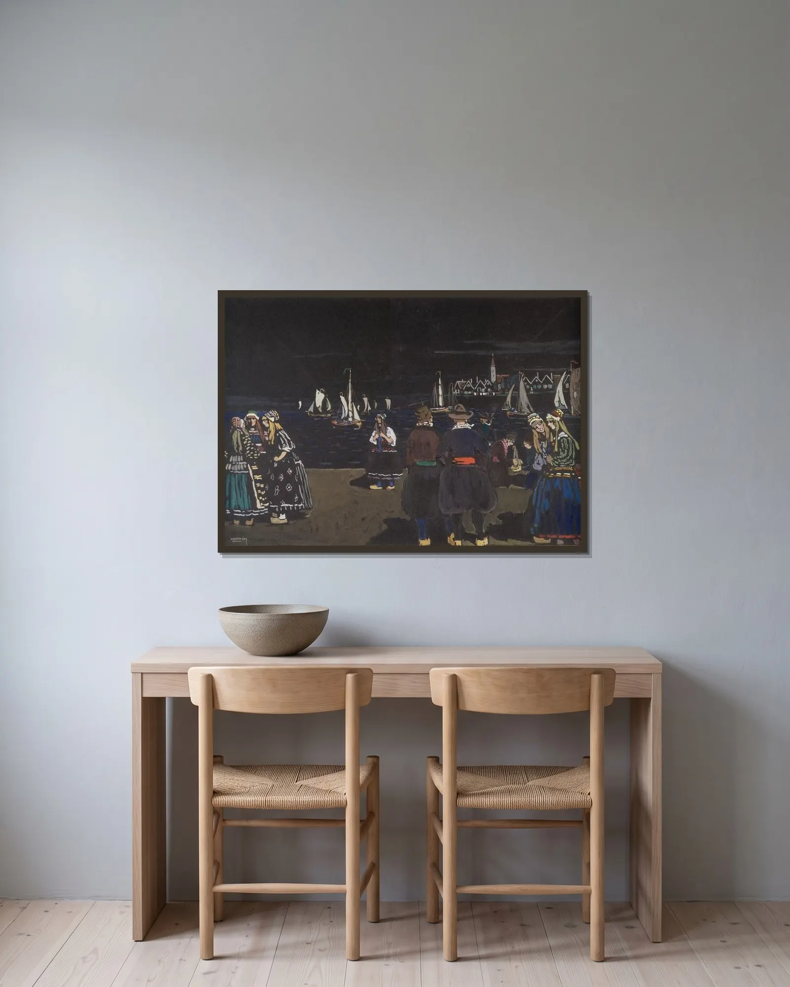 Saturday Break (Holland) av Wassily Kandinsky inramad på en vägg