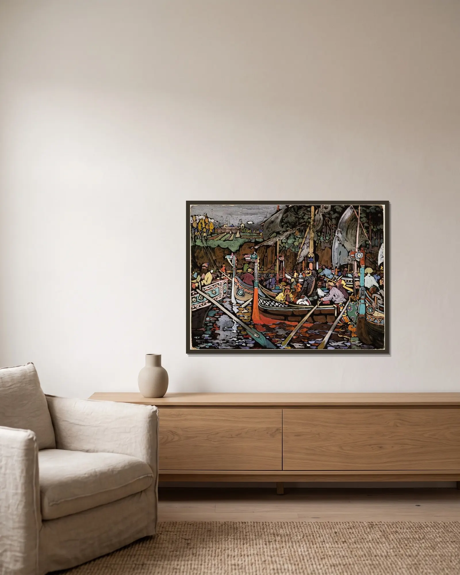 Song av Wassily Kandinsky inramad på en vägg