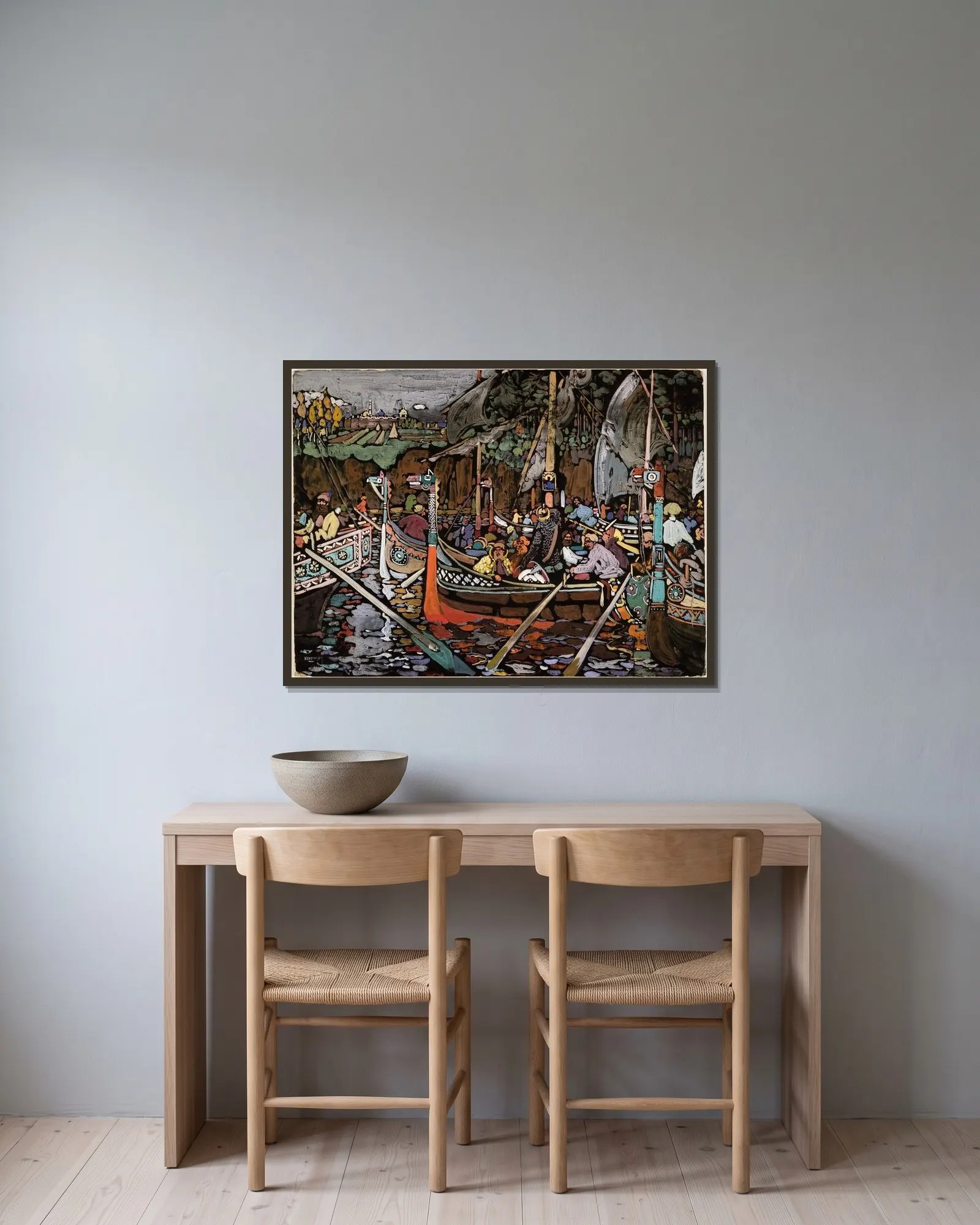 Song av Wassily Kandinsky inramad på en vägg