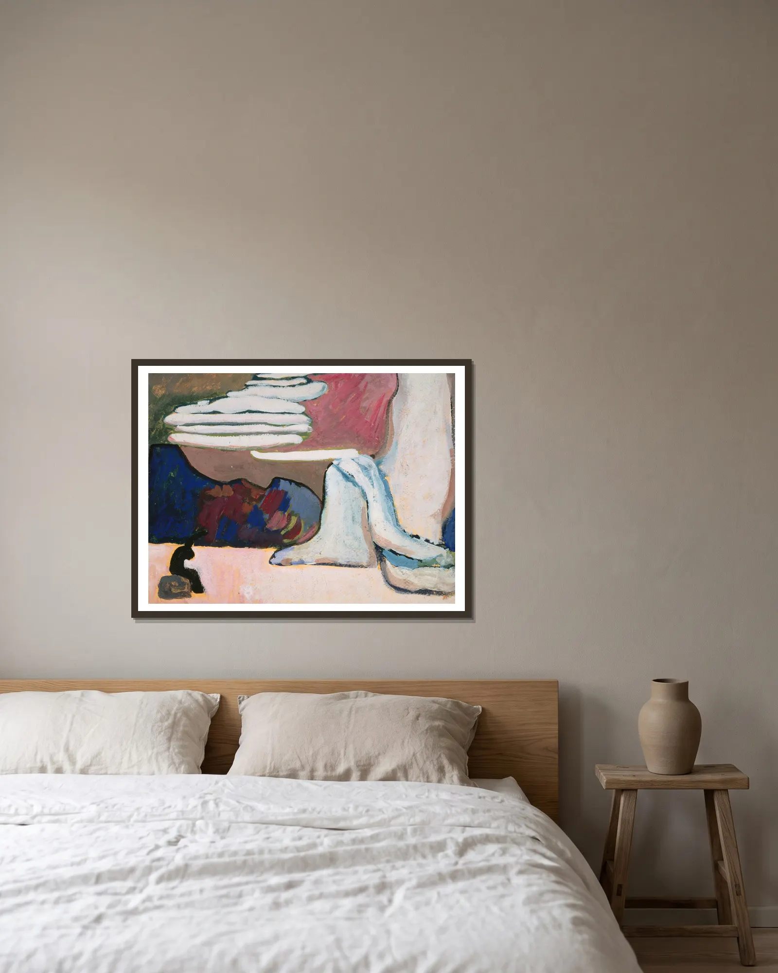 Study for Schwarz und Weiss av Wassily Kandinsky inramad på en vägg