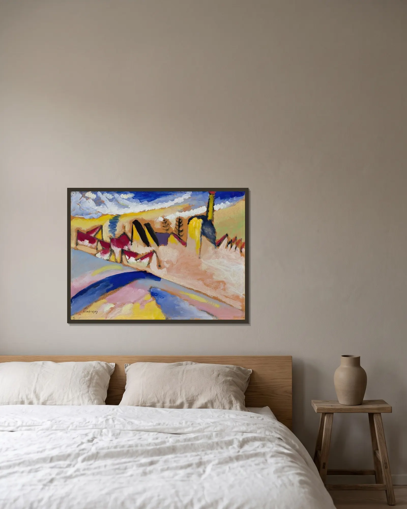 Study for ‘Winter No. II’ av Wassily Kandinsky inramad på en vägg