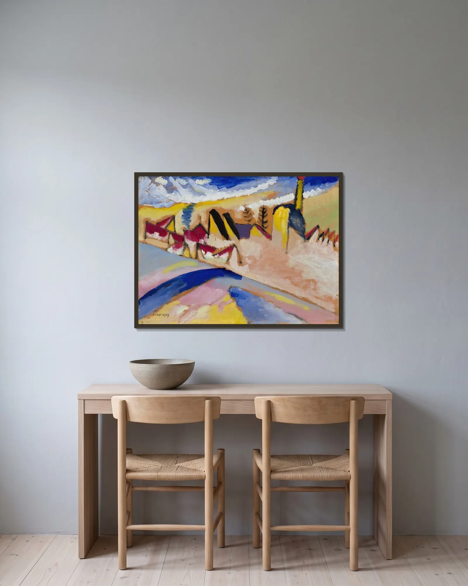 Study for ‘Winter No. II’ av Wassily Kandinsky inramad på en vägg