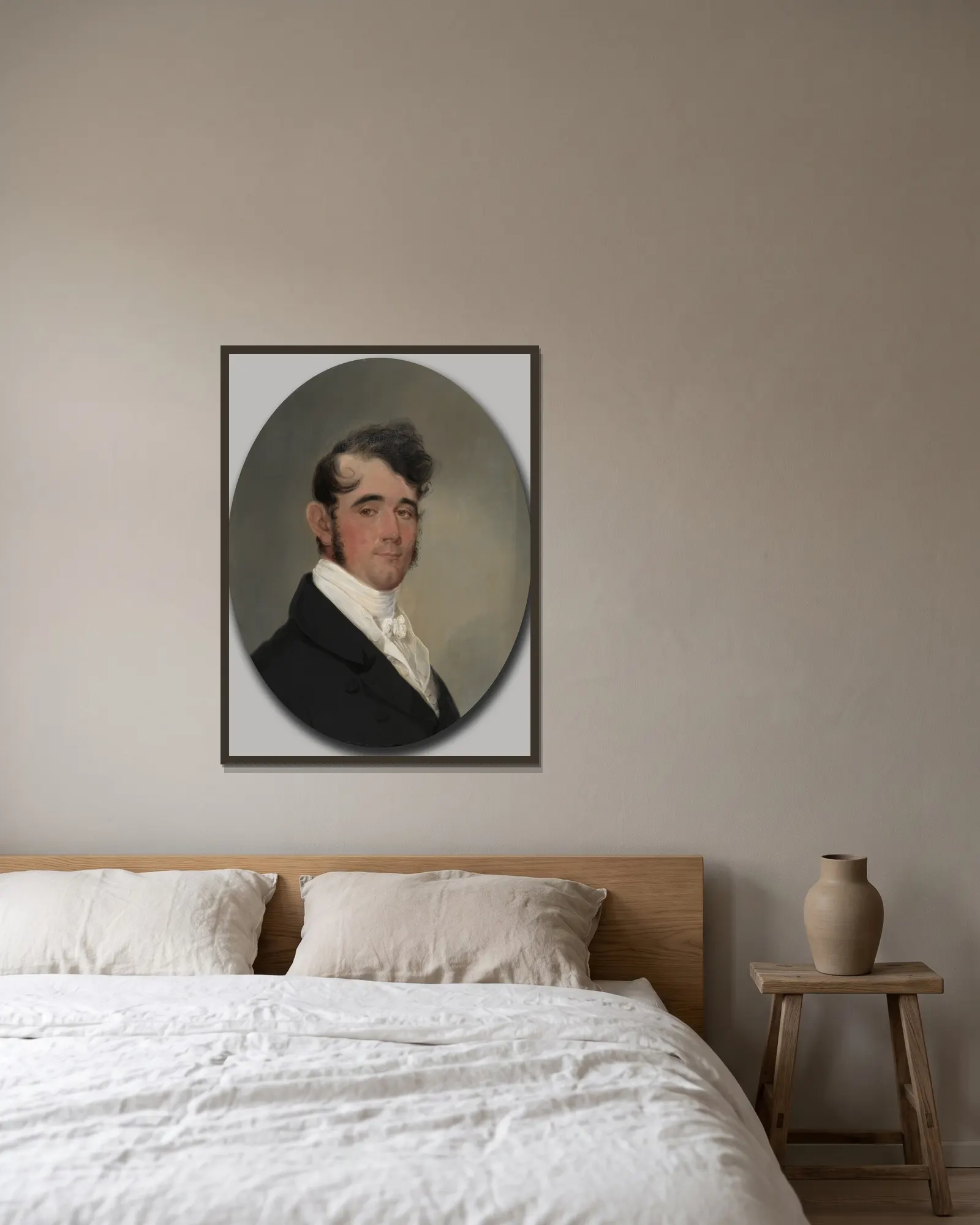 Benjamin Rouse av John Wesley Jarvis inramad på en vägg
