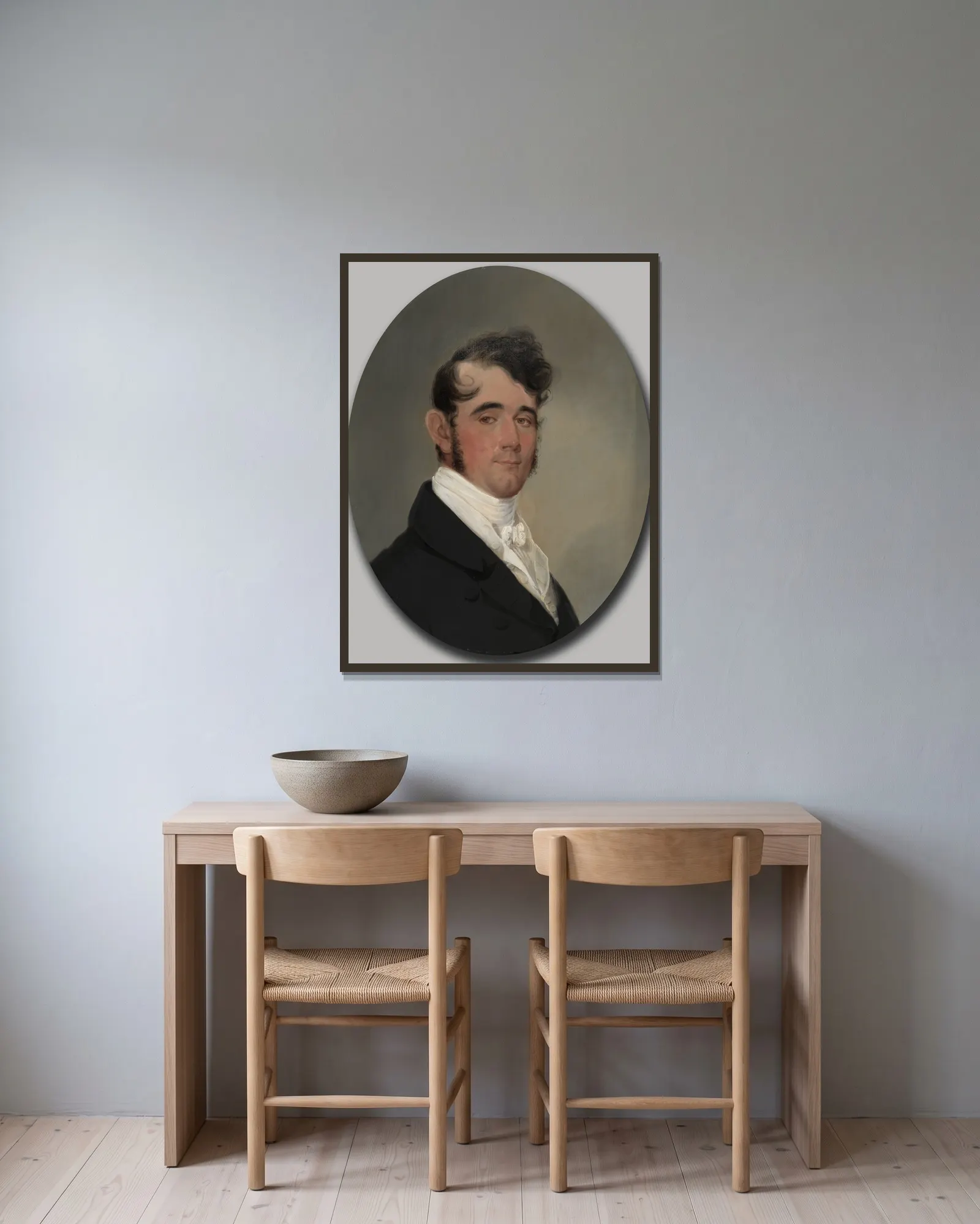 Benjamin Rouse av John Wesley Jarvis inramad på en vägg