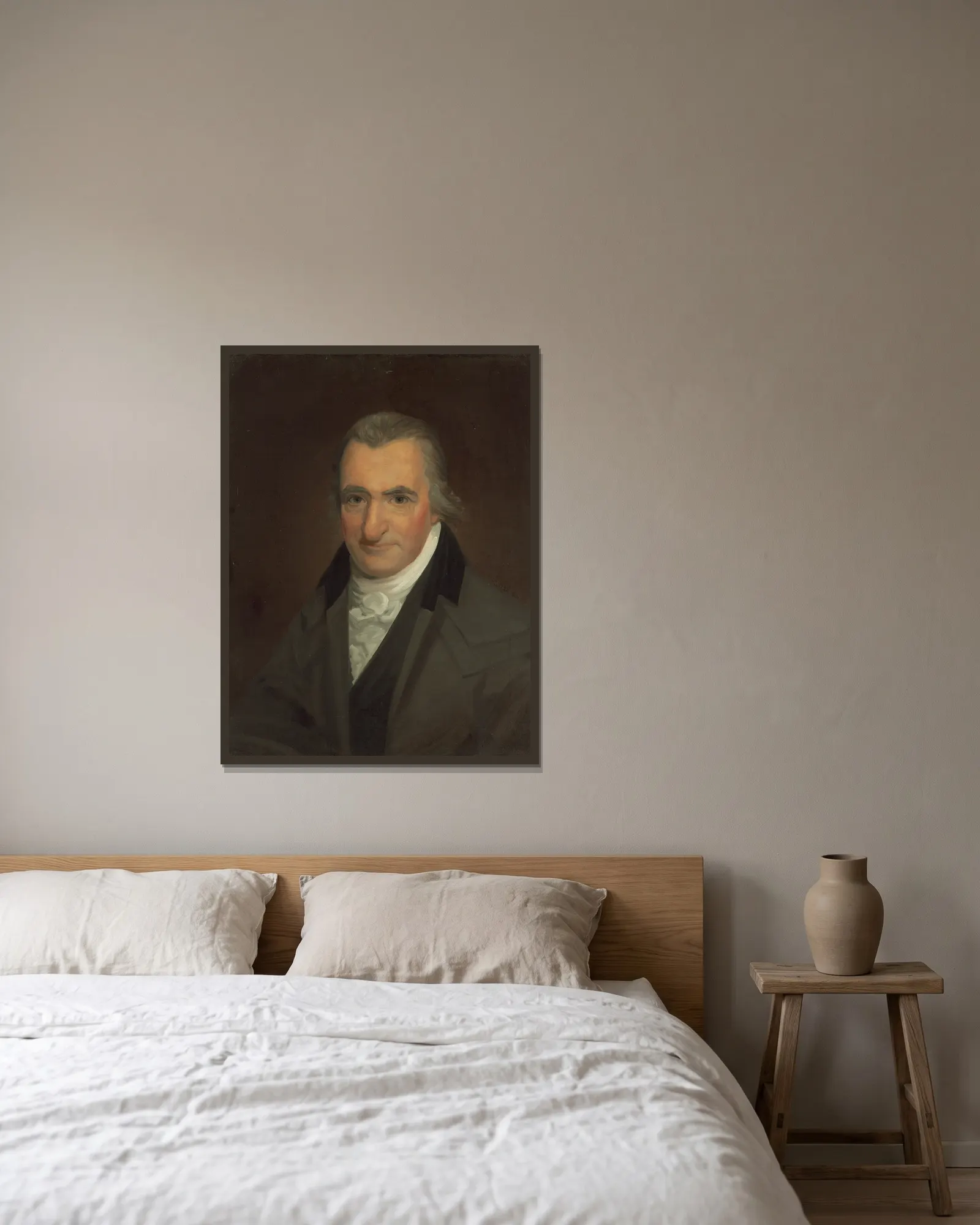 Thomas Paine av John Wesley Jarvis inramad på en vägg