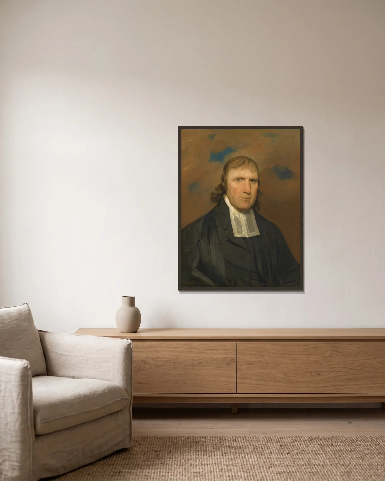 William Linn av John Wesley Jarvis inramad på en vägg