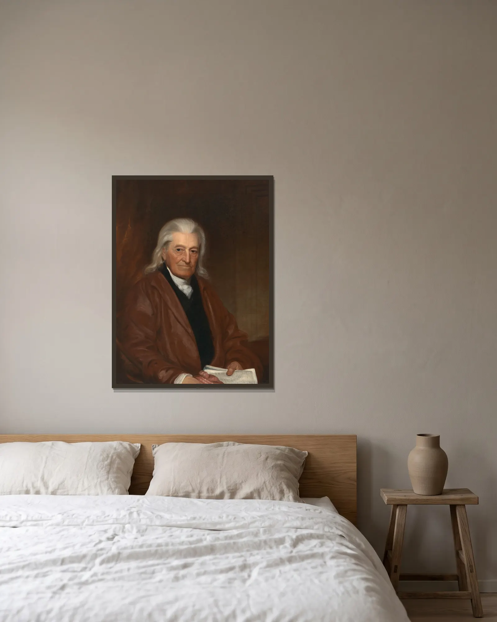 William Samuel Johnson av John Wesley Jarvis inramad på en vägg
