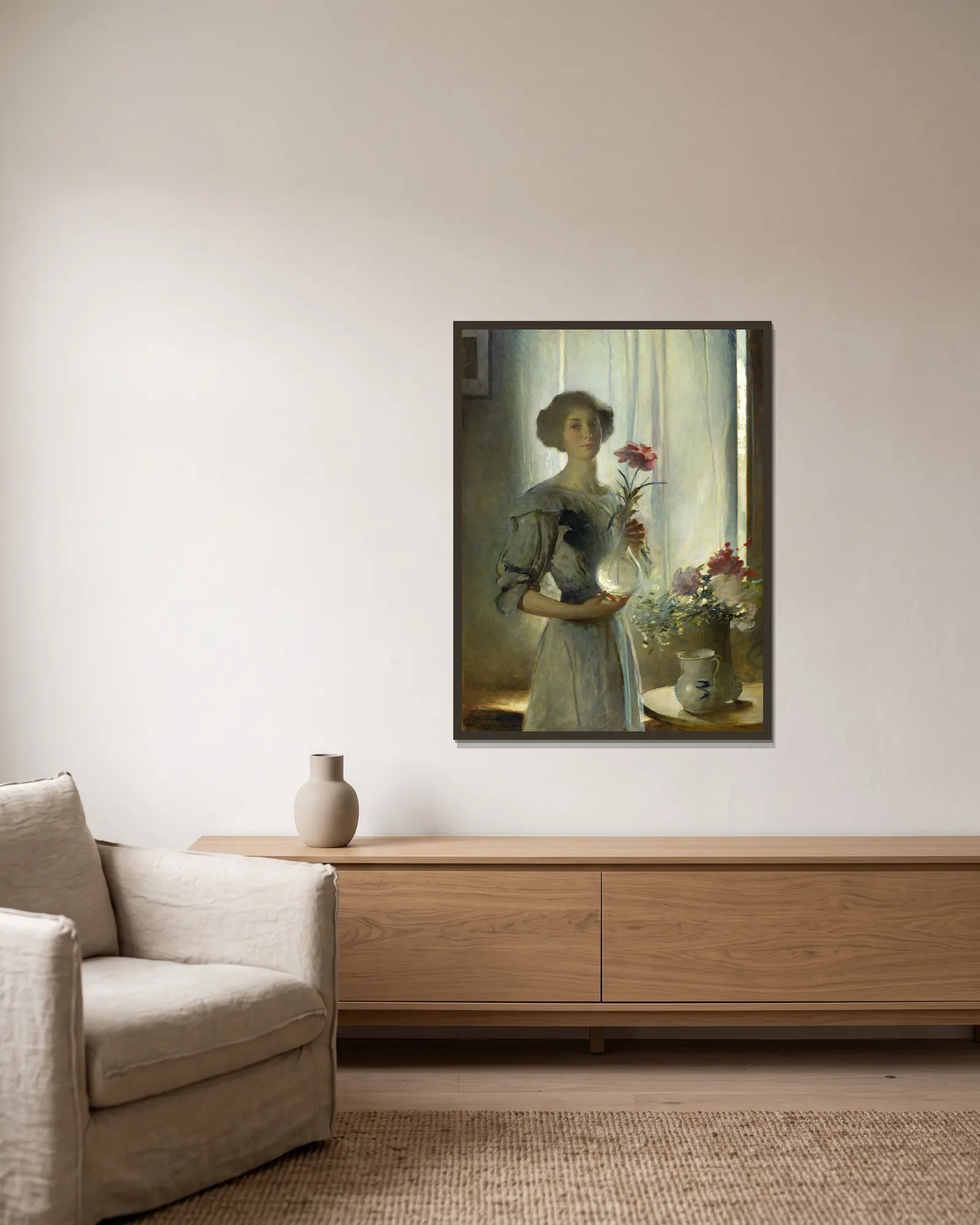 June av John White Alexander inramad på en vägg