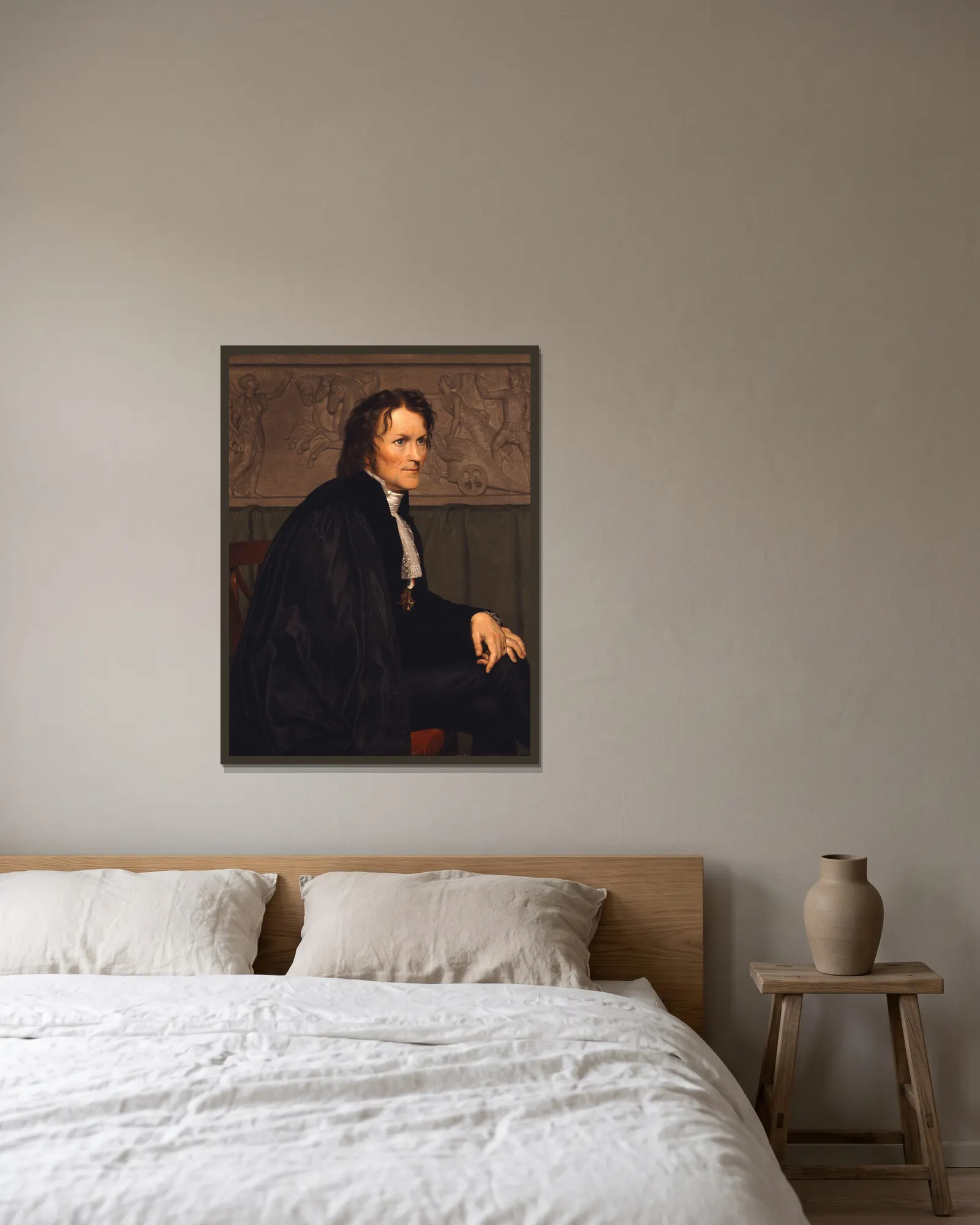 Bertel Thorvaldsen av Christoffer Wilhelm Eckersberg inramad på en vägg