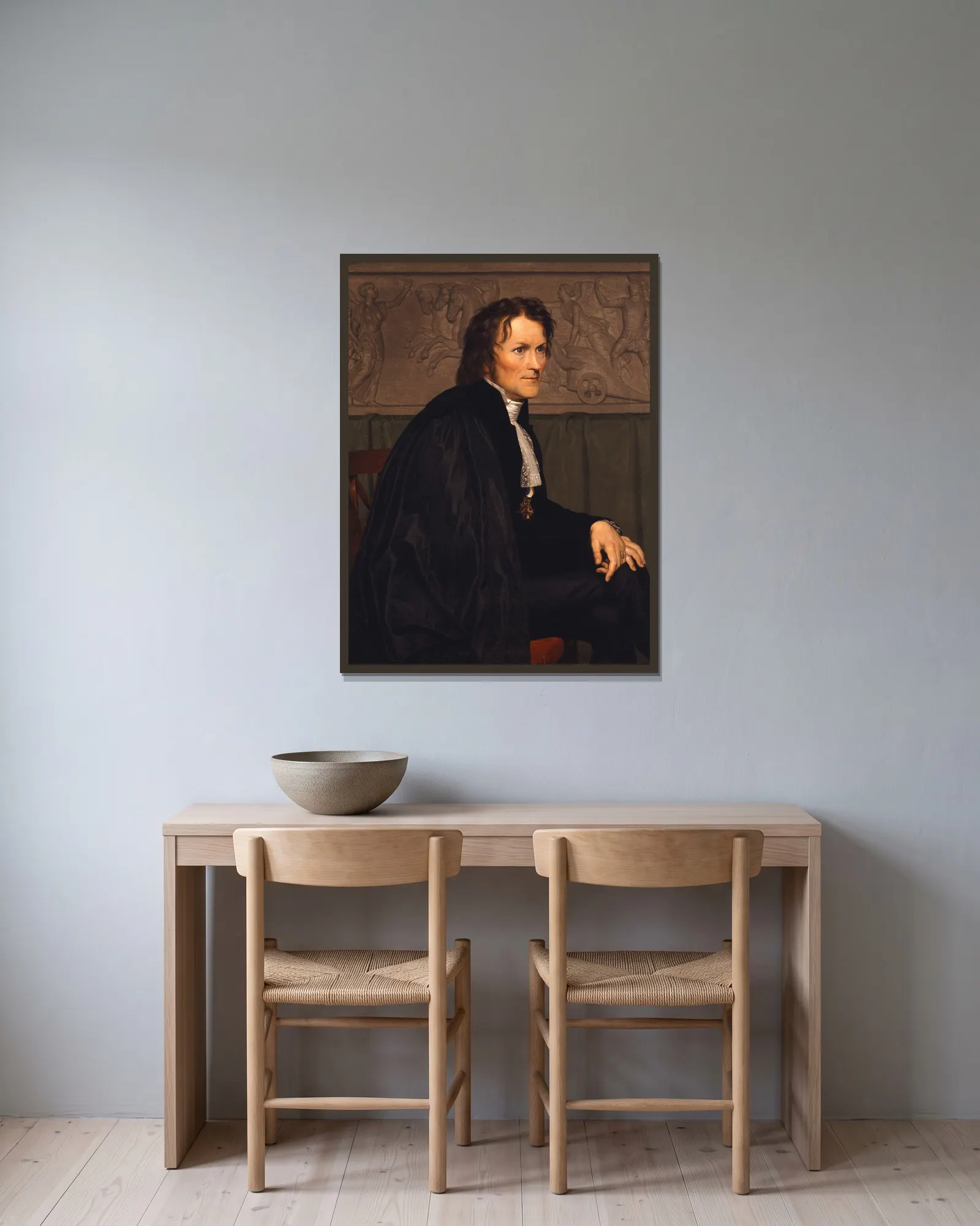 Bertel Thorvaldsen av Christoffer Wilhelm Eckersberg inramad på en vägg