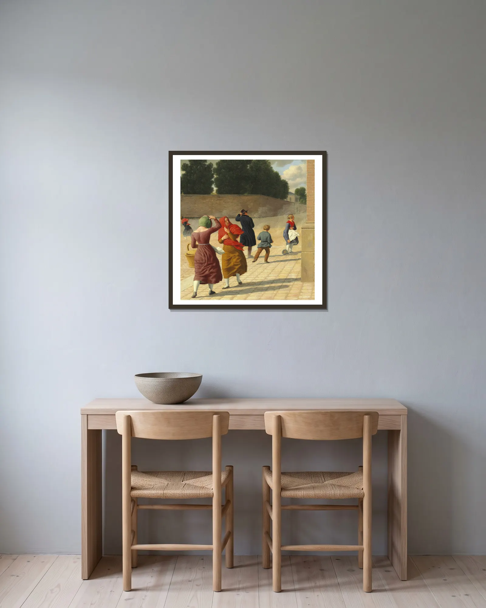 En Storm av Christoffer Wilhelm Eckersberg inramad på en vägg