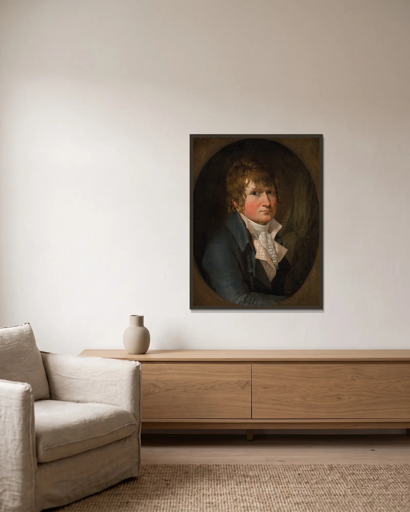Self-Portrait av Christoffer Wilhelm Eckersberg inramad på en vägg