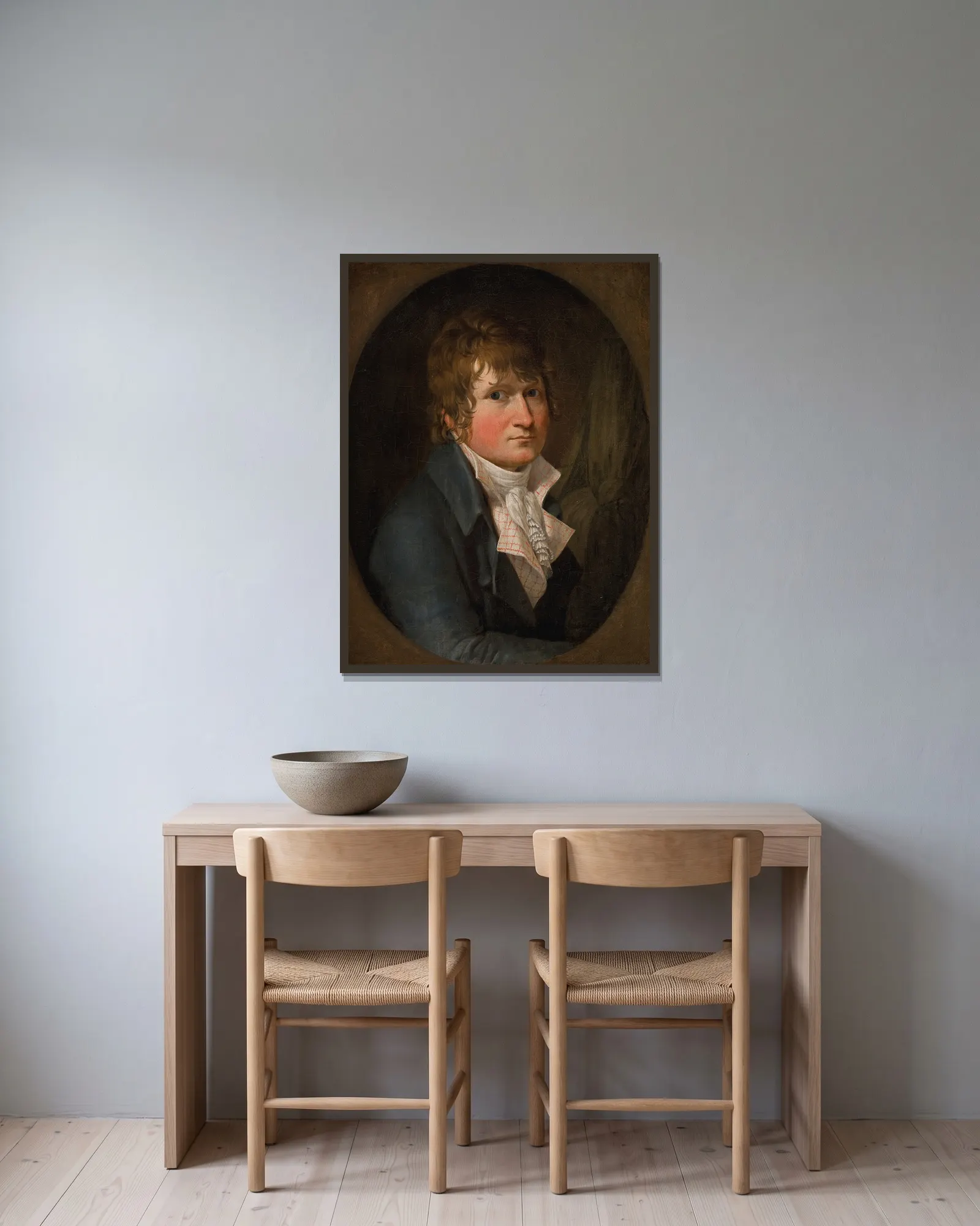 Self-Portrait av Christoffer Wilhelm Eckersberg inramad på en vägg
