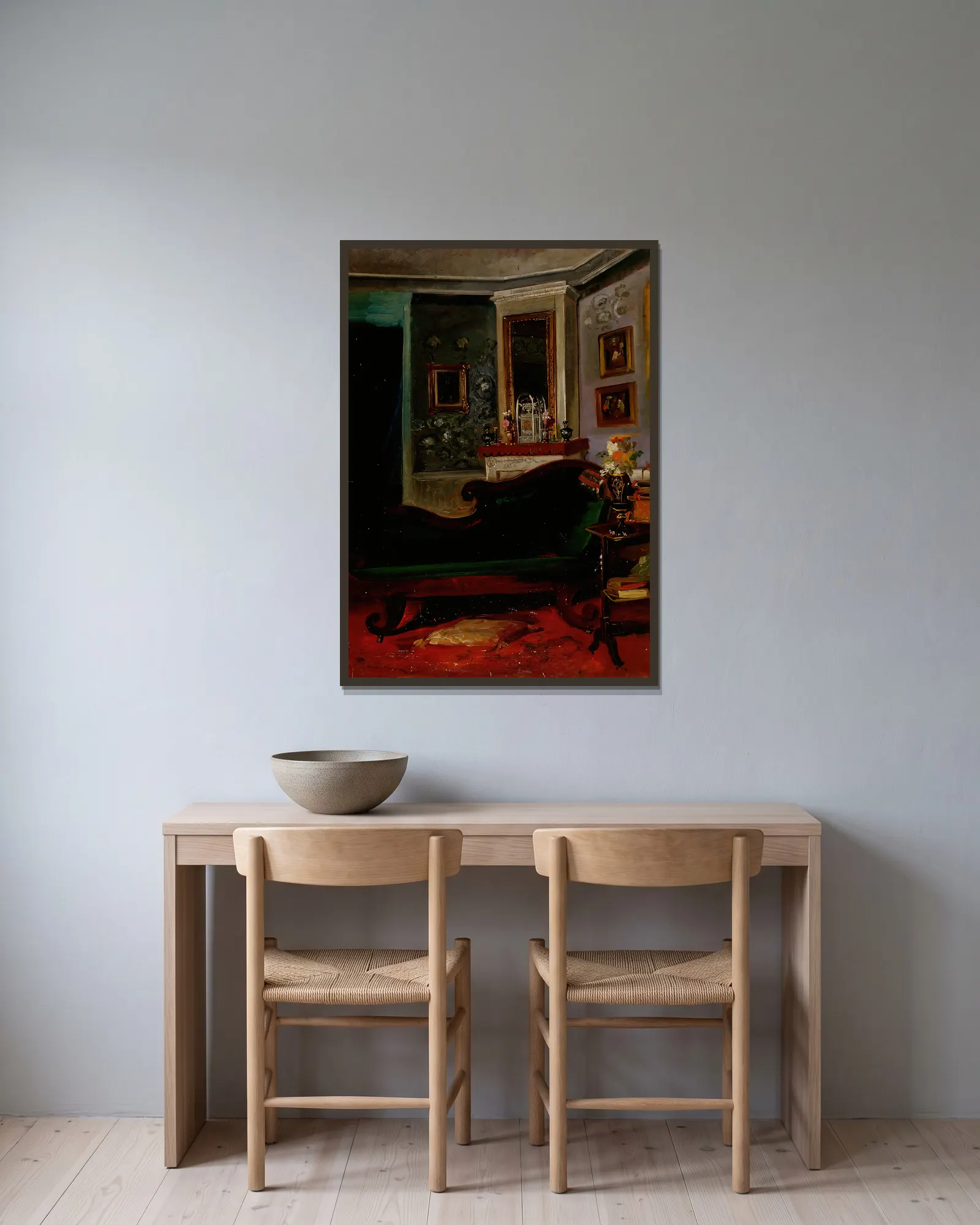 Green Sofa av Robert Wilhelm Ekman inramad på en vägg