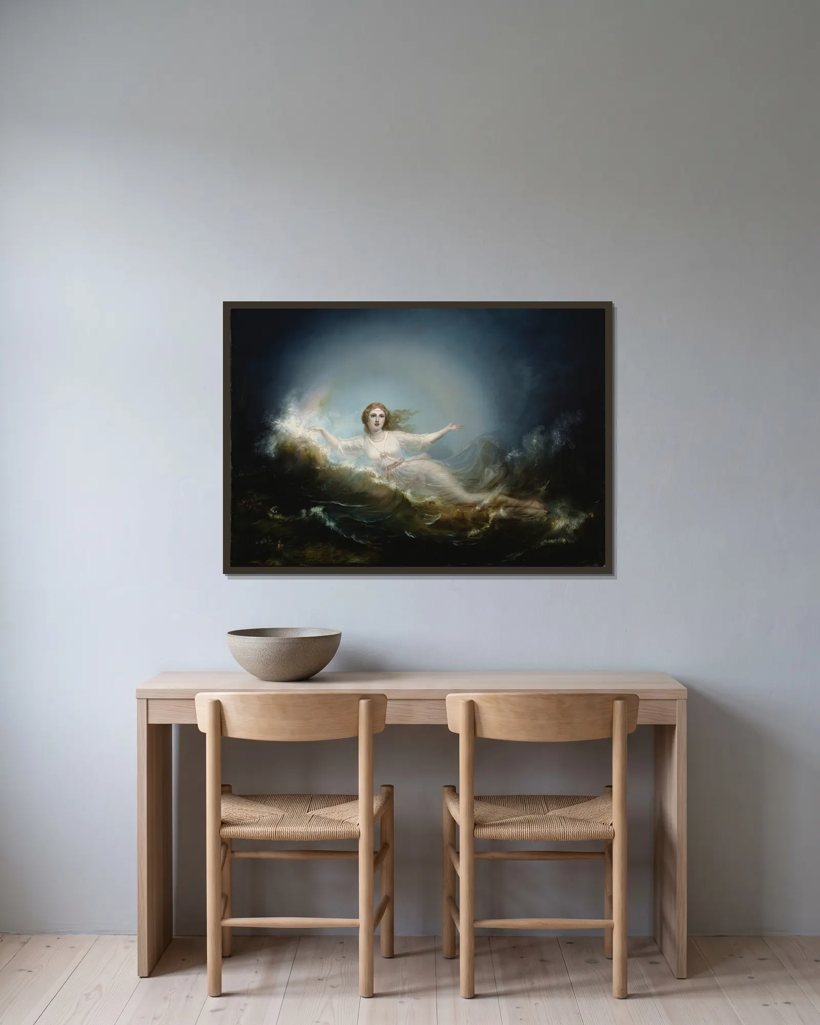 Ilmatar av Robert Wilhelm Ekman inramad på en vägg