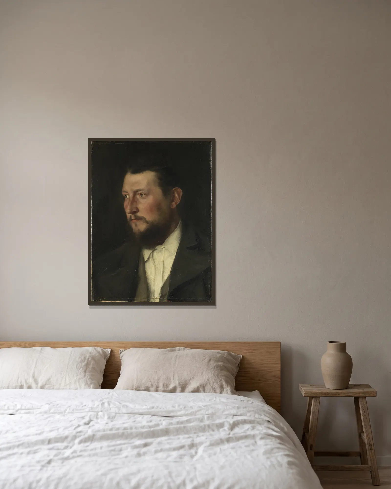 The Chemist J Jais av Wilhelm Leibl inramad på en vägg