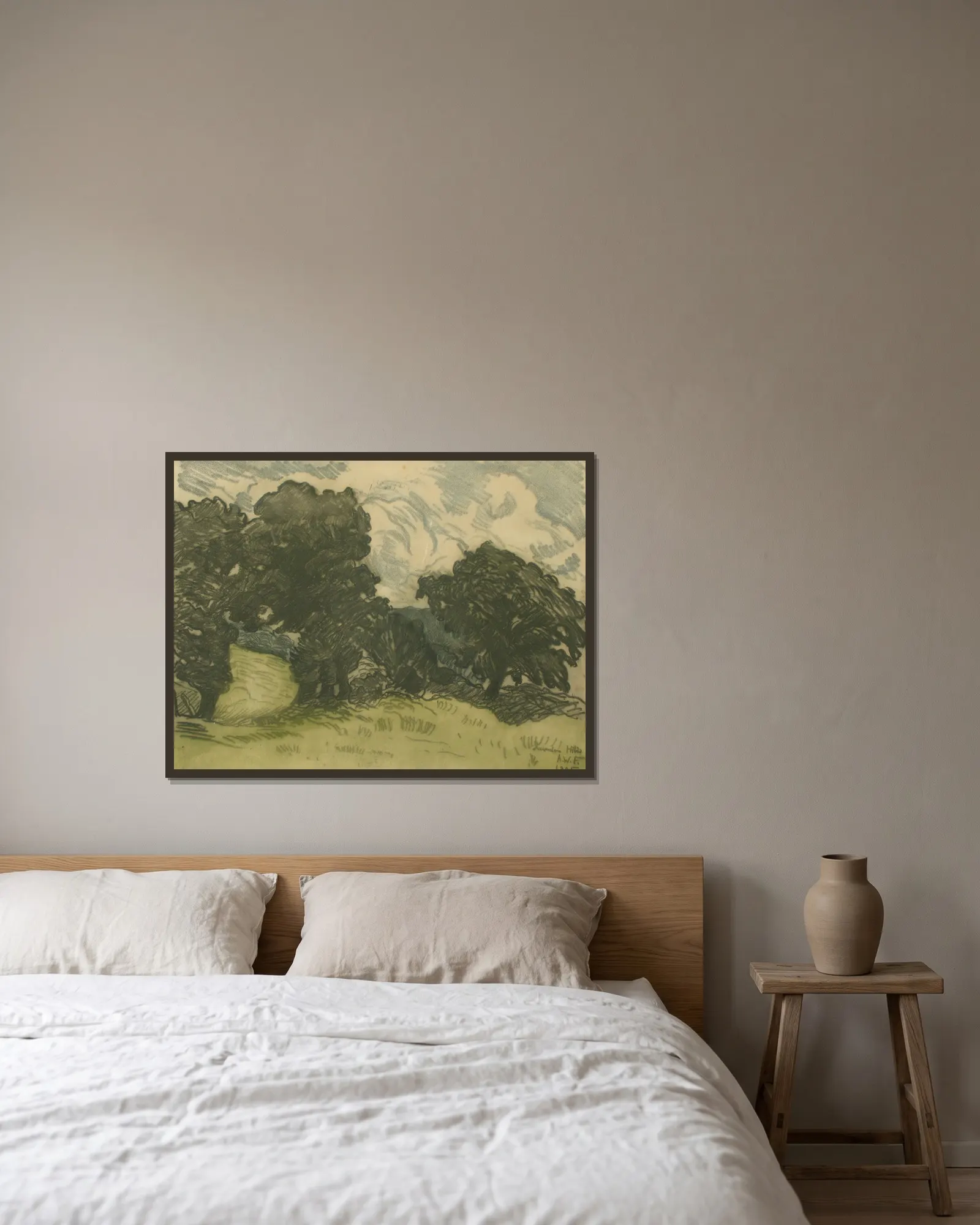 Laindon Hill II av Alfred William Finch inramad på en vägg
