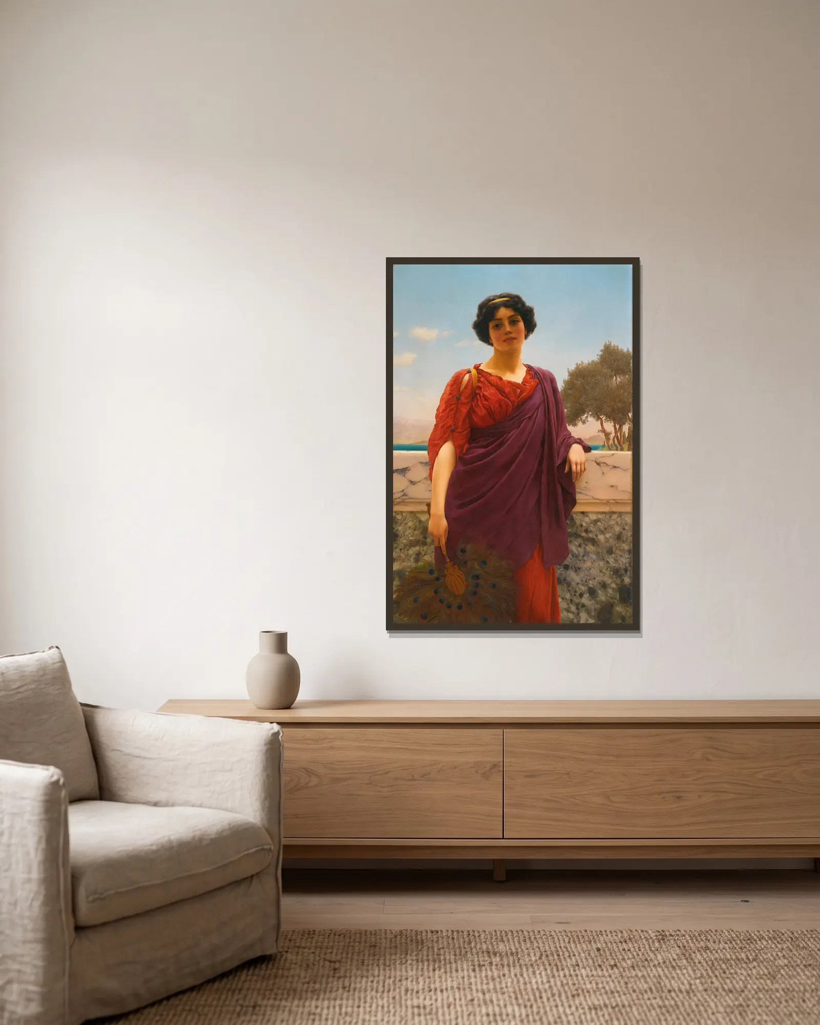 Rendez-Vous av John William Godward inramad på en vägg