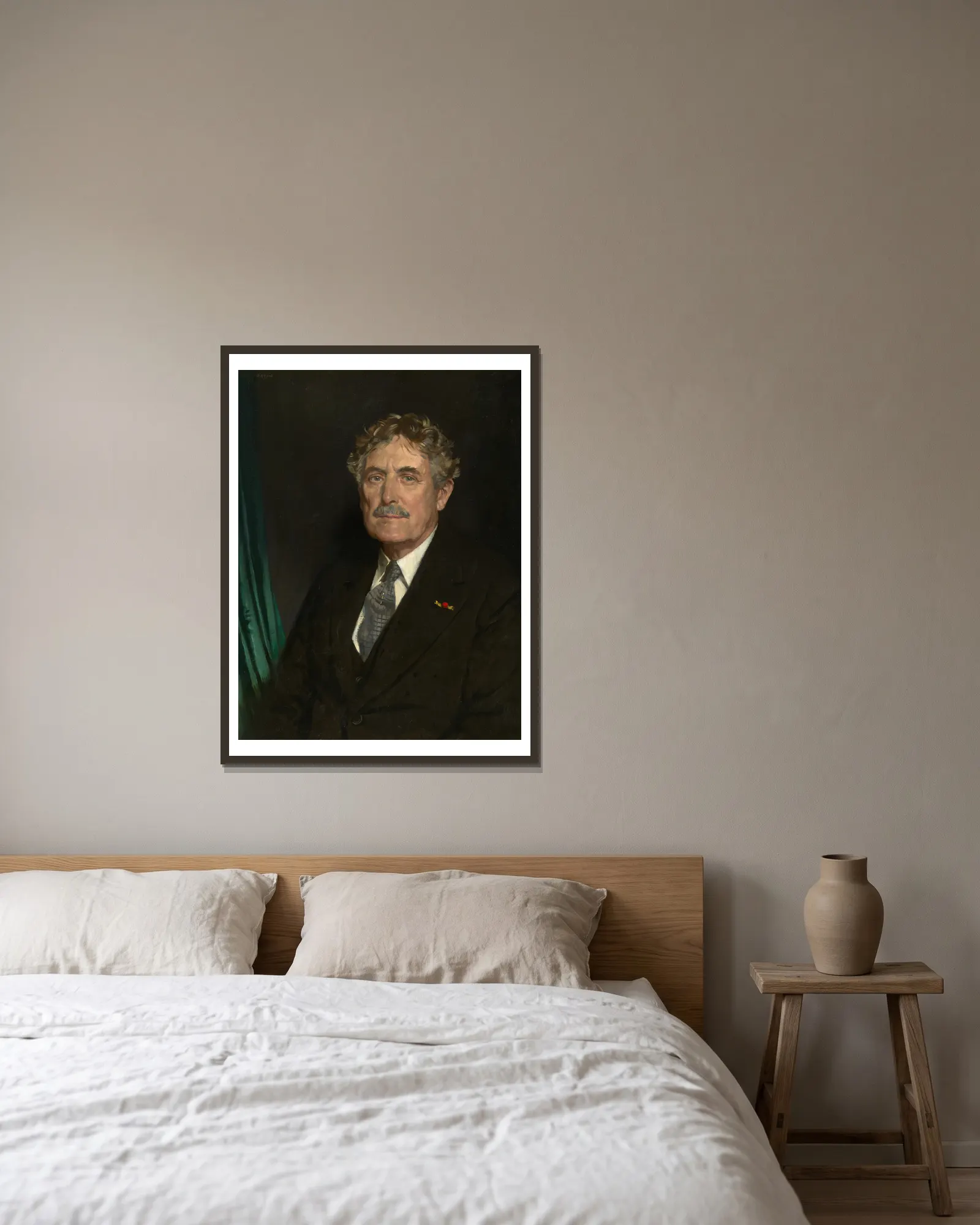 Myron Timothy Herrick av William Orpen inramad på en vägg
