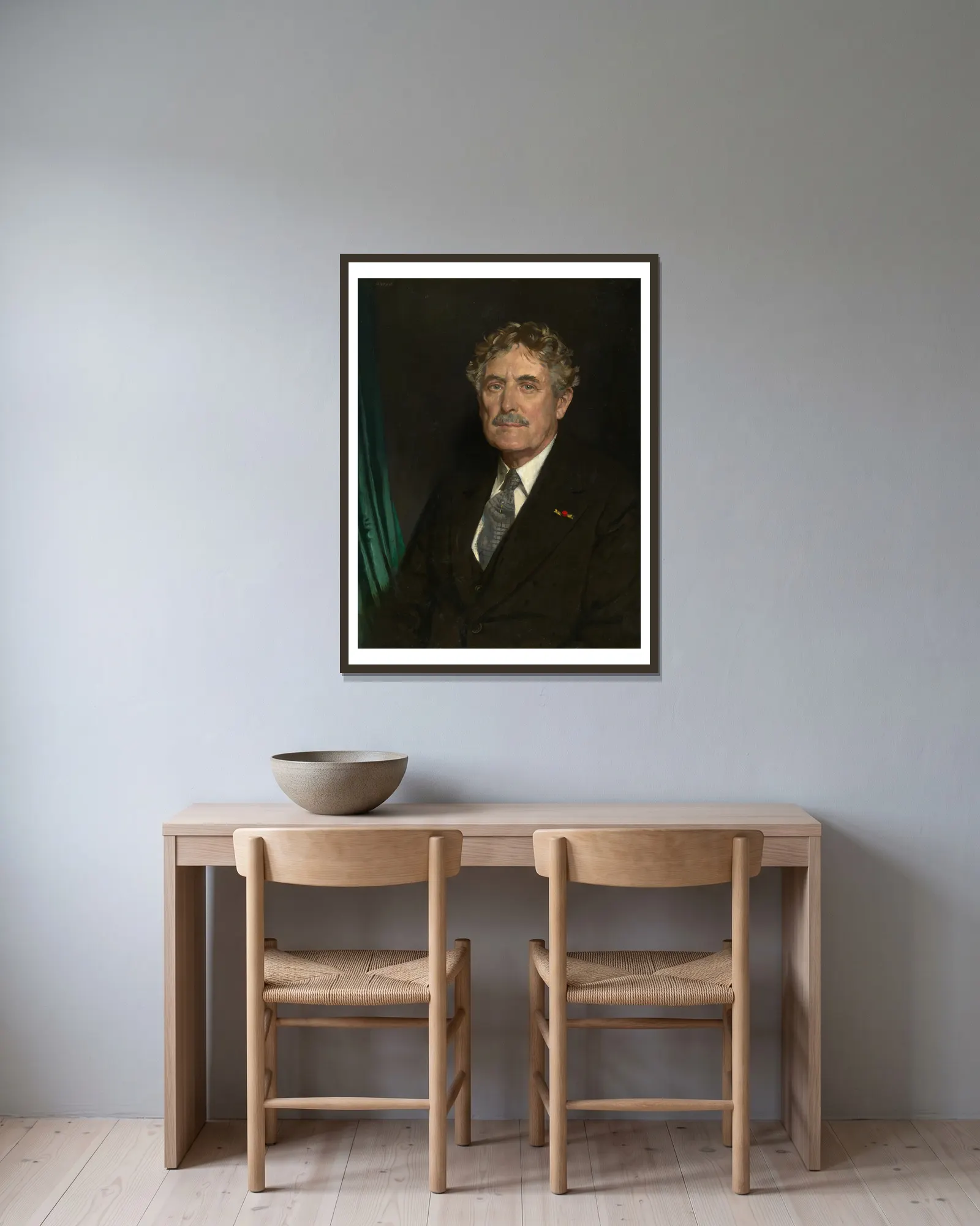 Myron Timothy Herrick av William Orpen inramad på en vägg