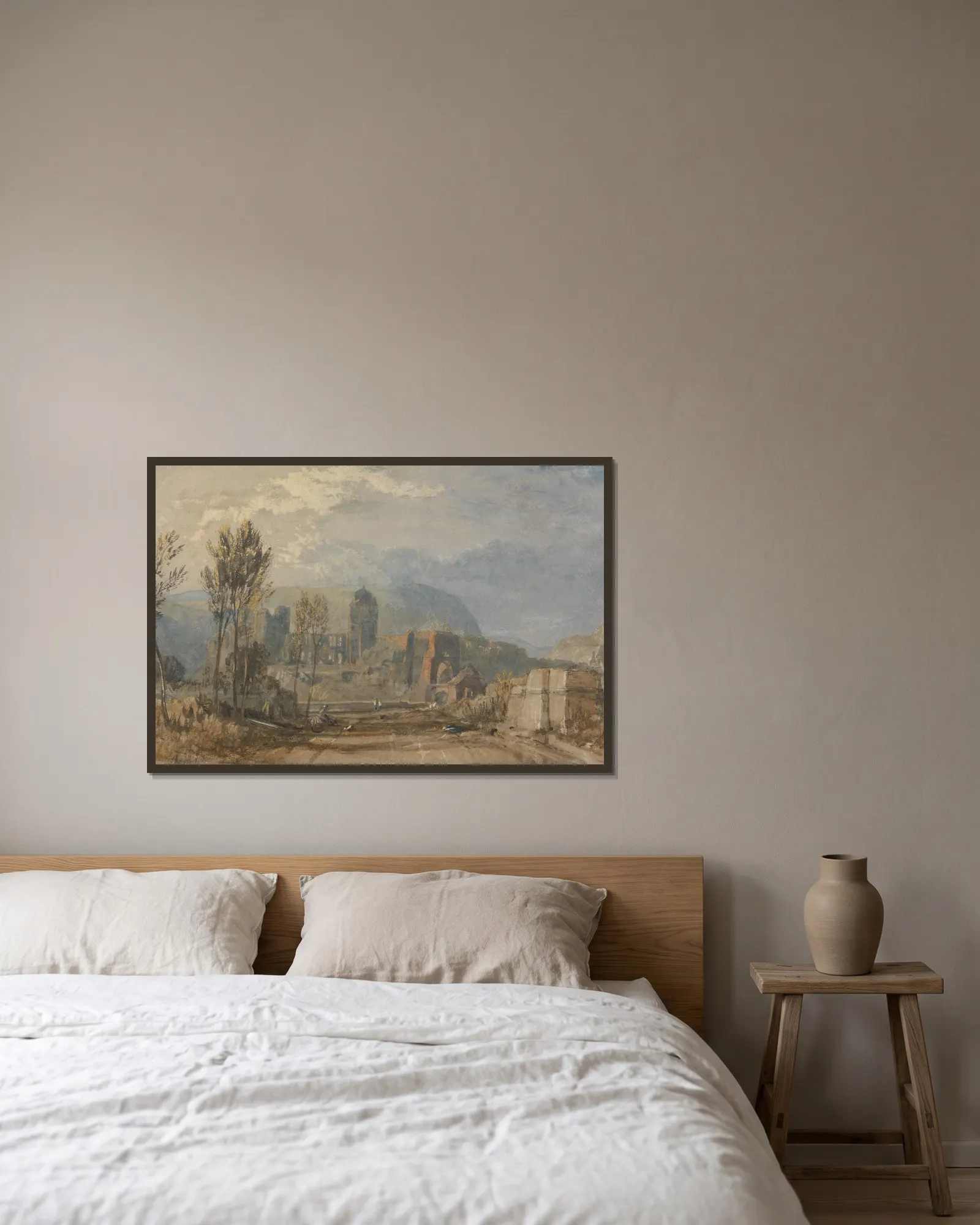 Andernach av Joseph Mallord William Turner inramad på en vägg