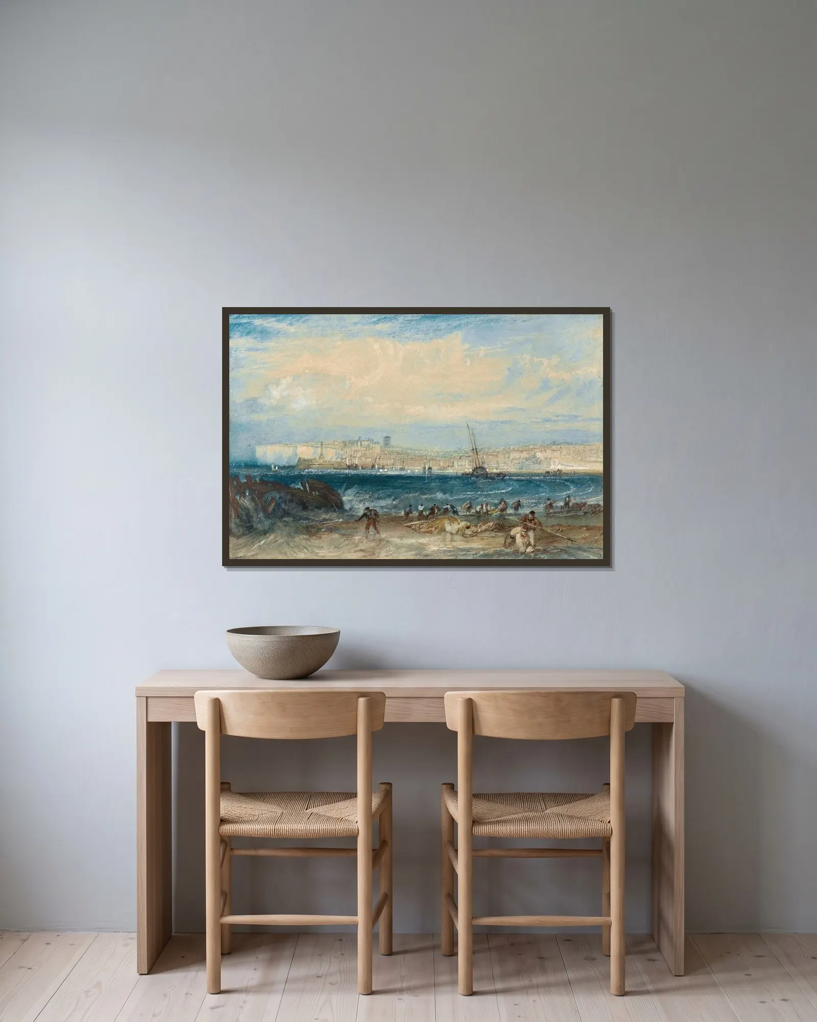Margate av Joseph Mallord William Turner inramad på en vägg