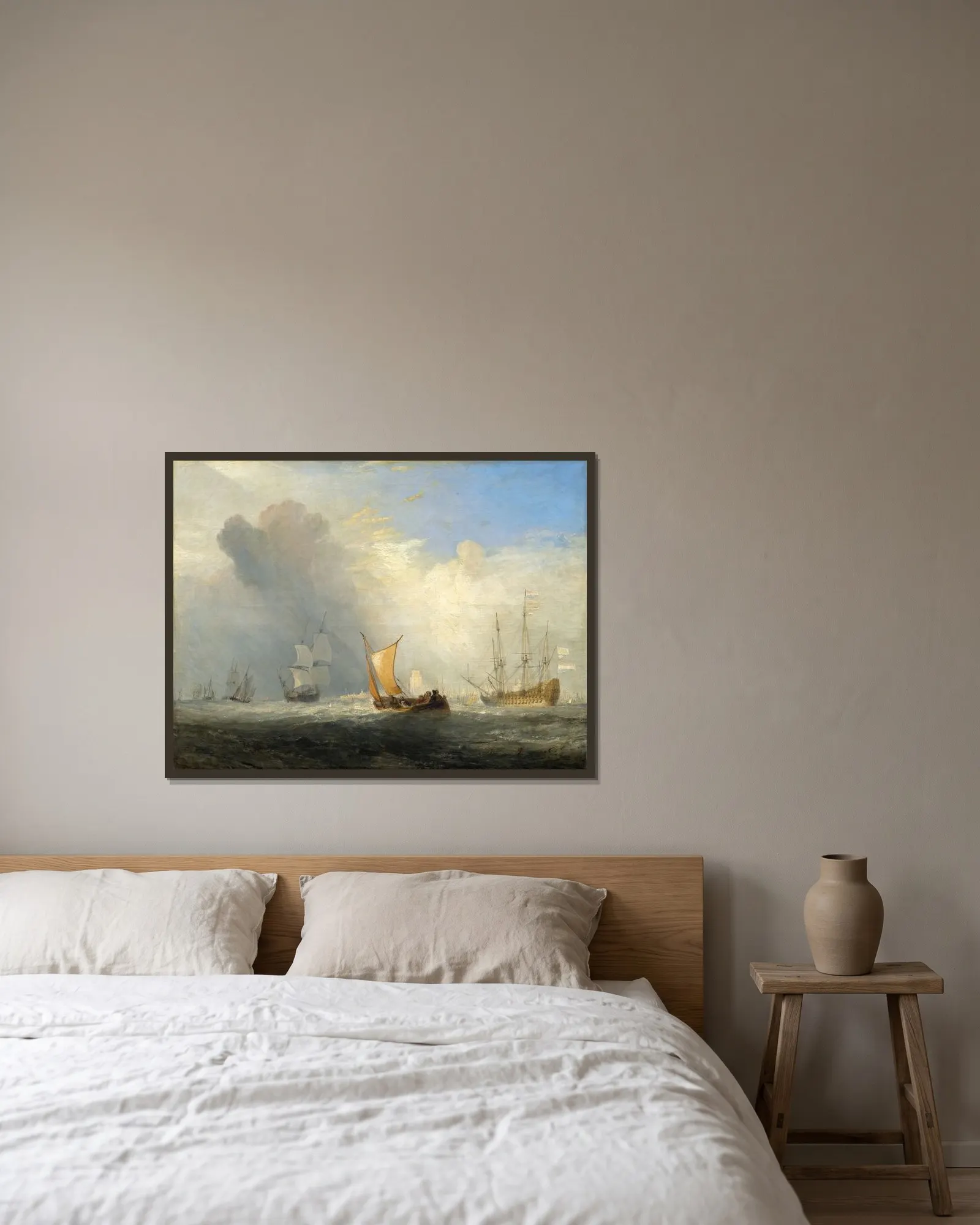 Rotterdam Ferry-Boat av Joseph Mallord William Turner inramad på en vägg