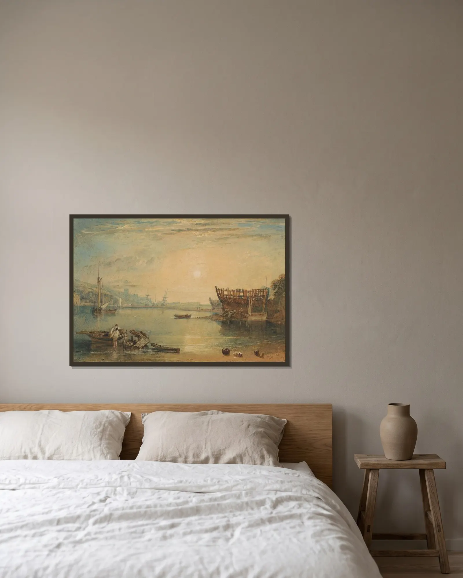 Teignmouth, Devonshire av Joseph Mallord William Turner inramad på en vägg