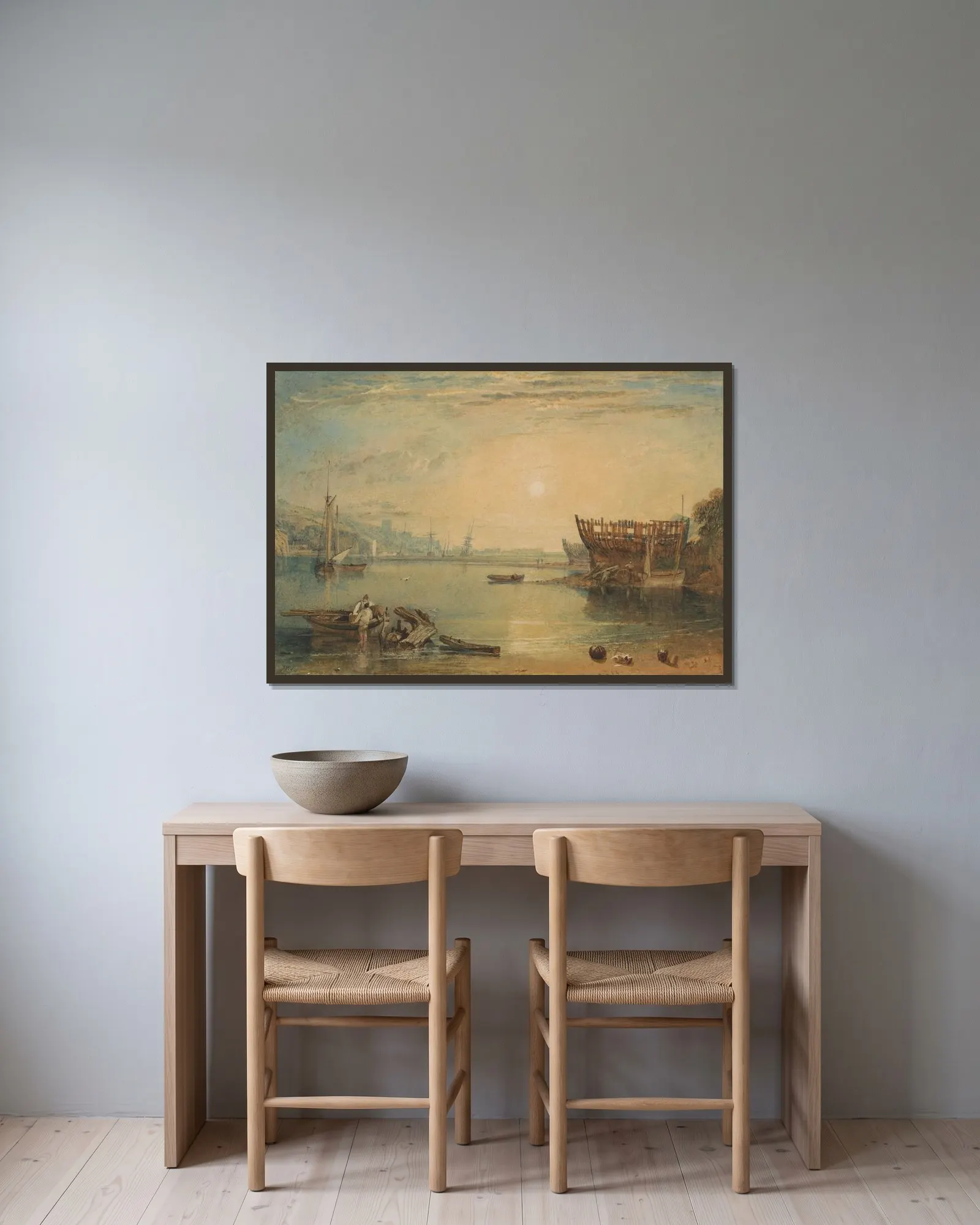 Teignmouth, Devonshire av Joseph Mallord William Turner inramad på en vägg