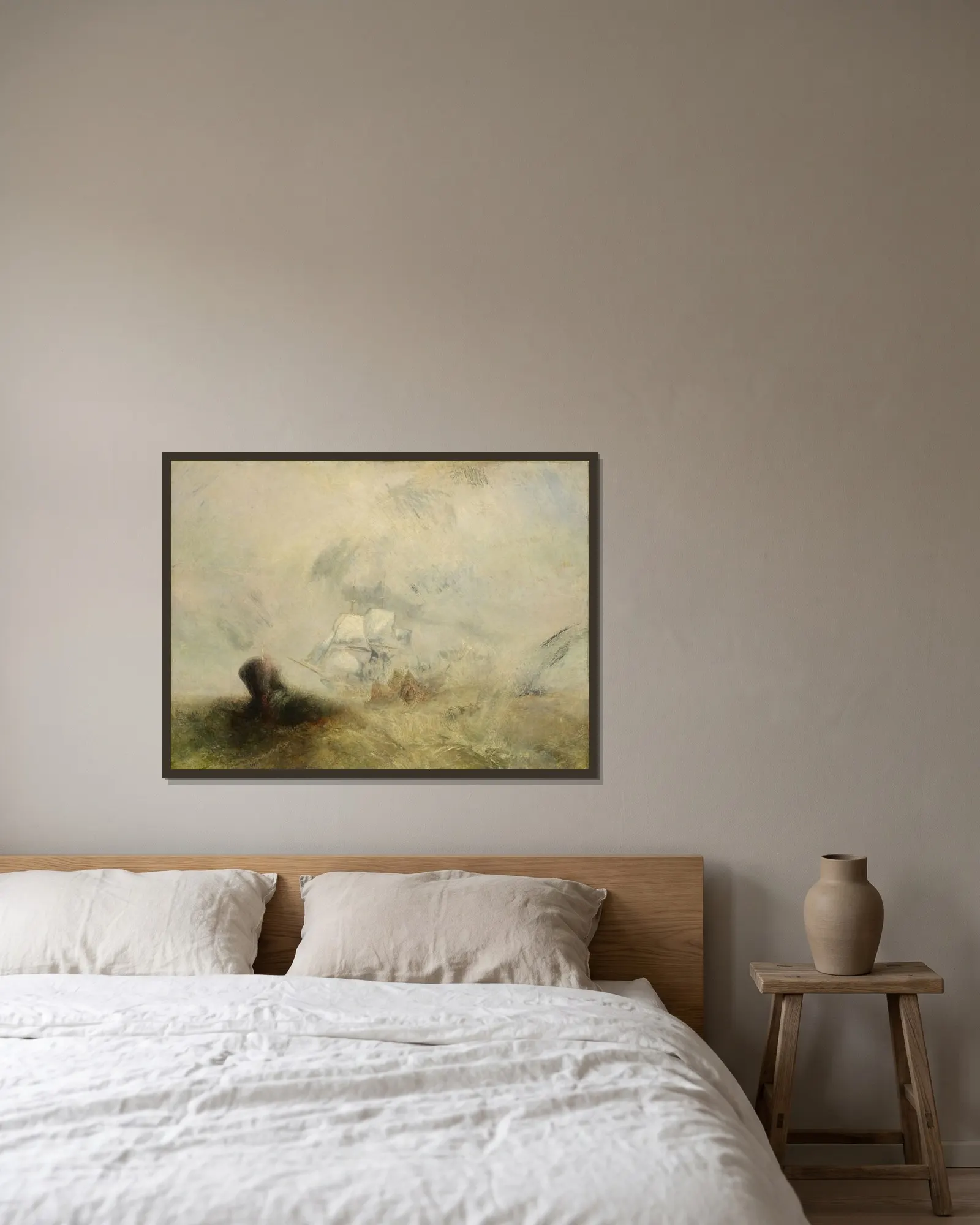 Whalers av Joseph Mallord William Turner inramad på en vägg