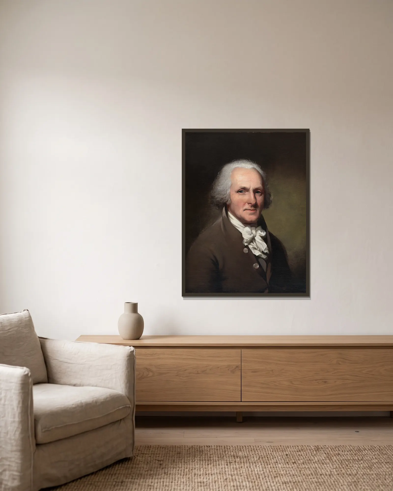 Charles Willson Peale Self-Portrait av Charles Willson Peale inramad på en vägg