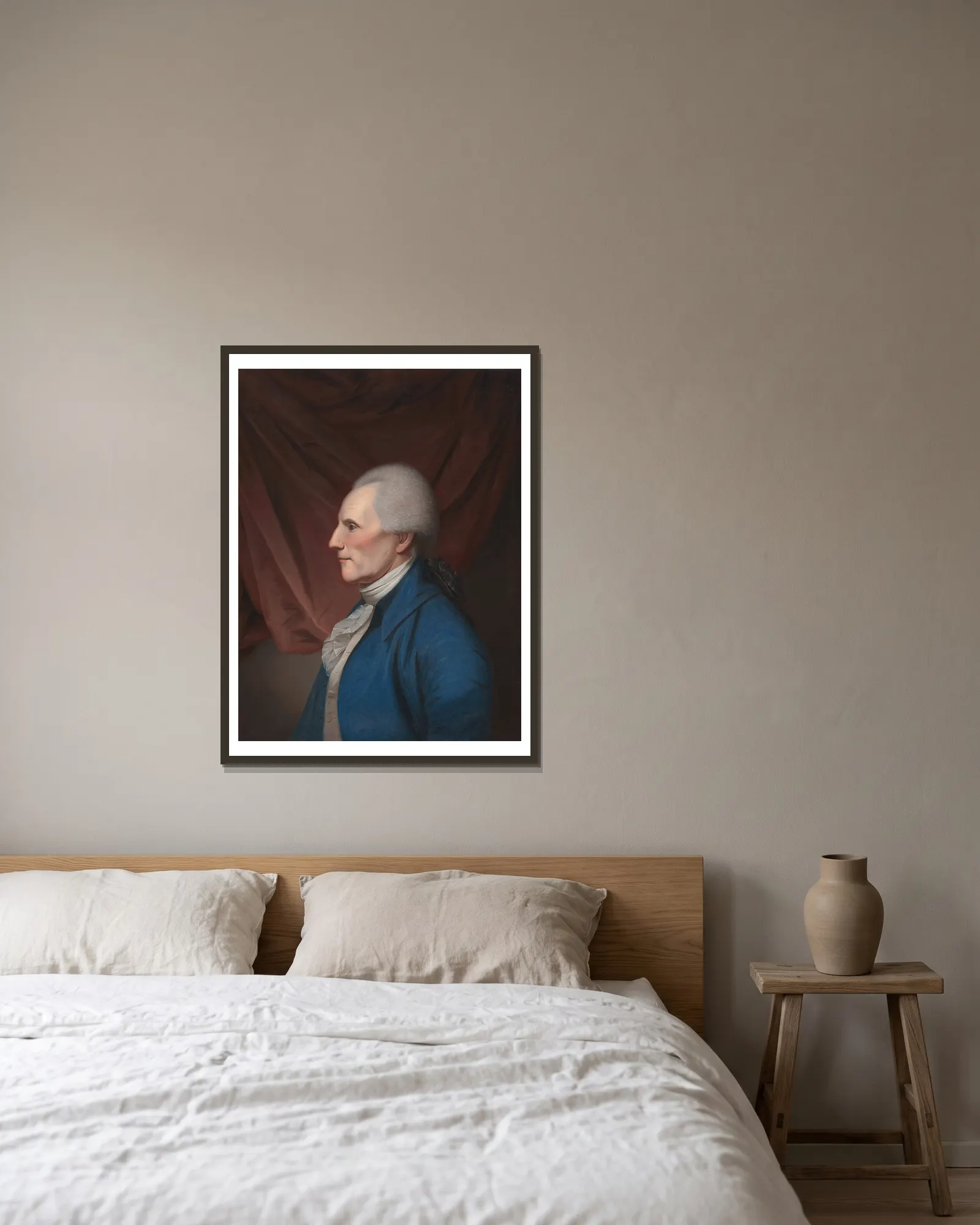 Richard Henry Lee av Charles Willson Peale inramad på en vägg