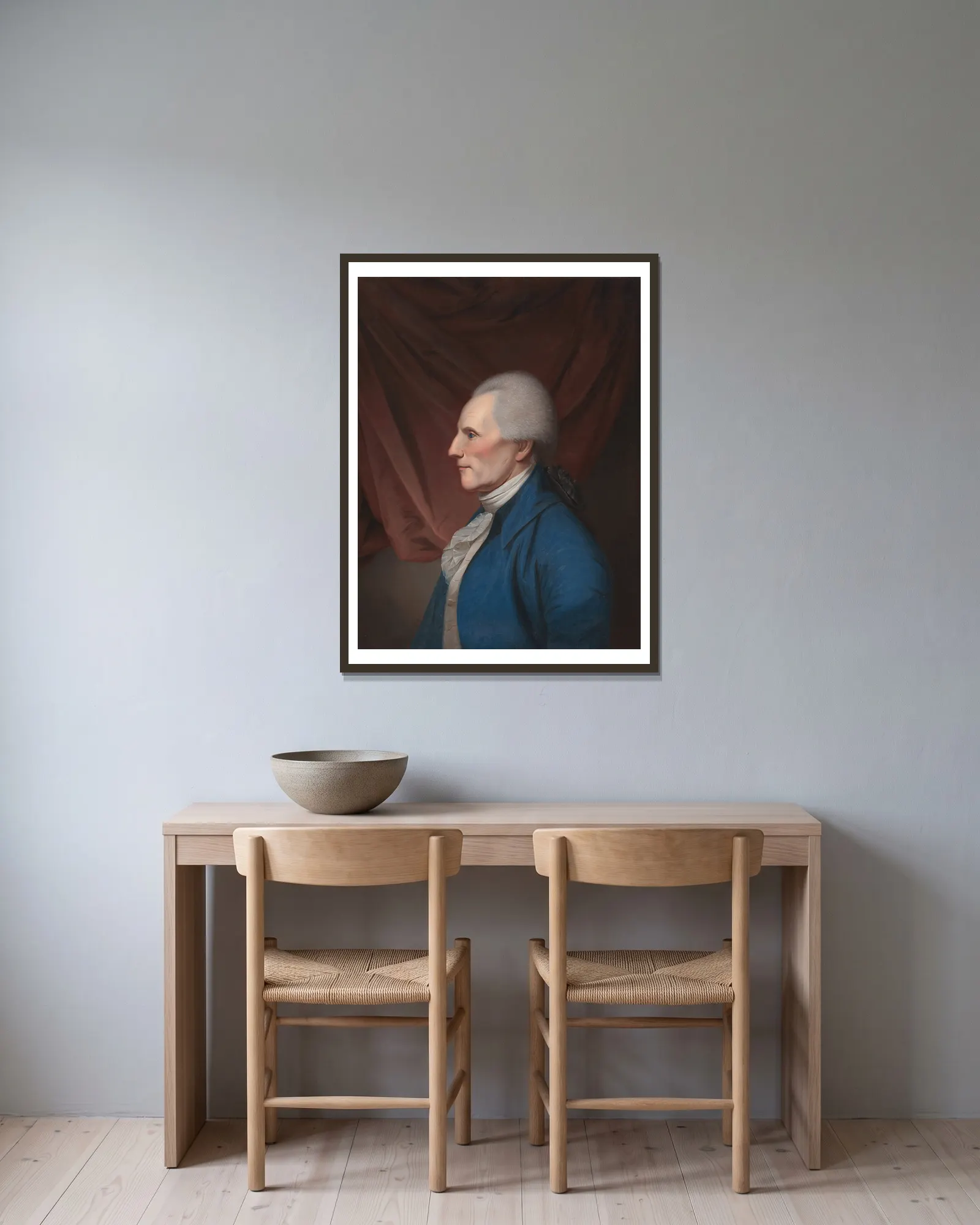 Richard Henry Lee av Charles Willson Peale inramad på en vägg