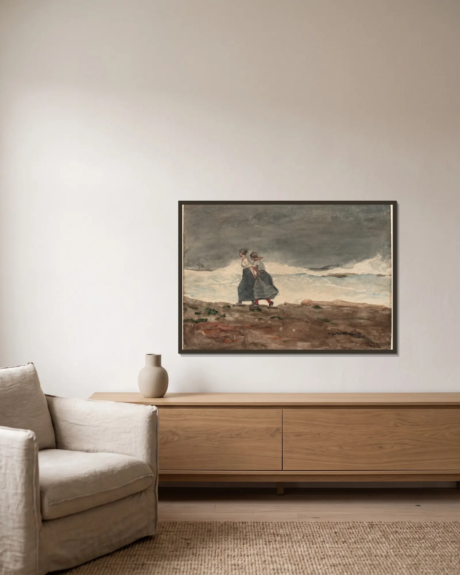 Danger av Winslow Homer inramad på en vägg