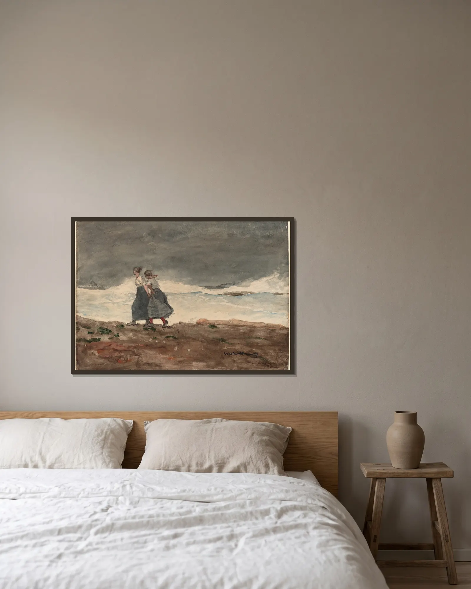 Danger av Winslow Homer inramad på en vägg