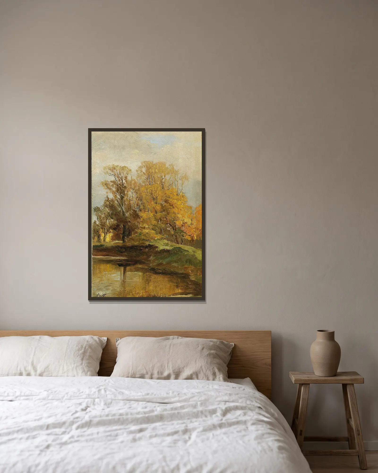 Landscape Study av Olga Wisinger-Florian inramad på en vägg